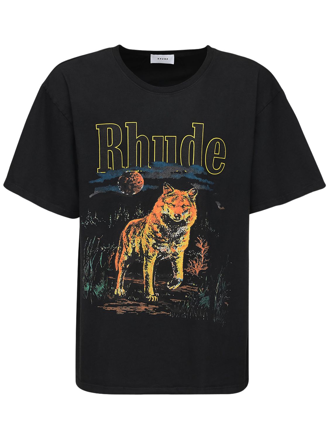 Rhude Wolf Print Cotton Jersey T-shirt 