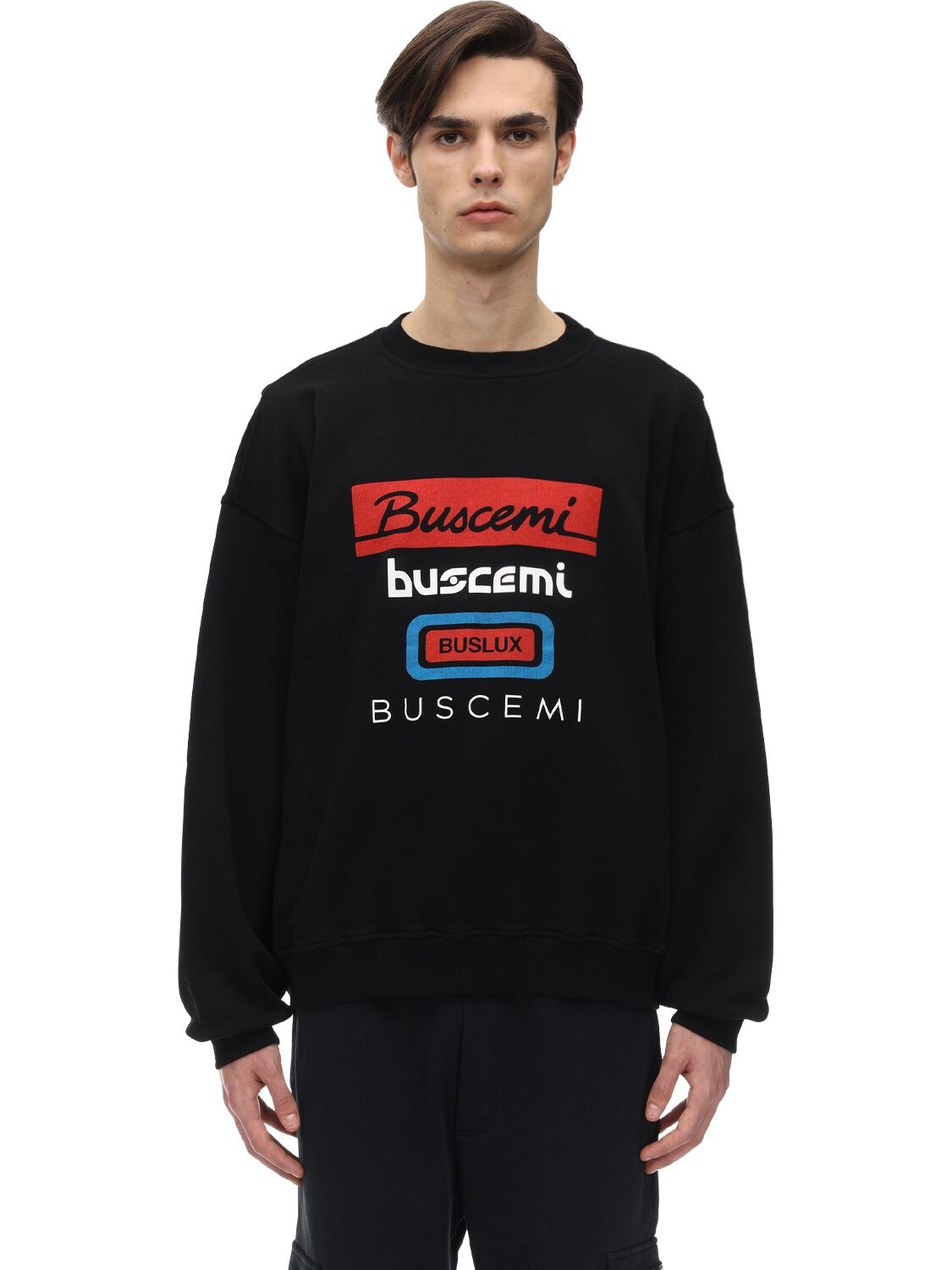 BUSCEMI OVERSIZED MULTI LOGO COTTON SWEATSHIRT,71I5LV008-QKXBQ0SVTVVMVEK1