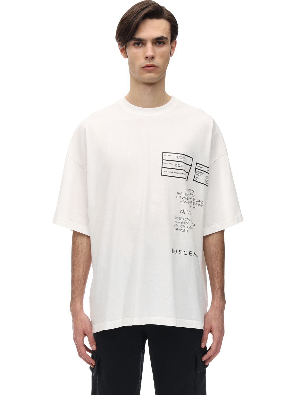Buscemi Oversized Ny Mix Print Jersey T-shirt