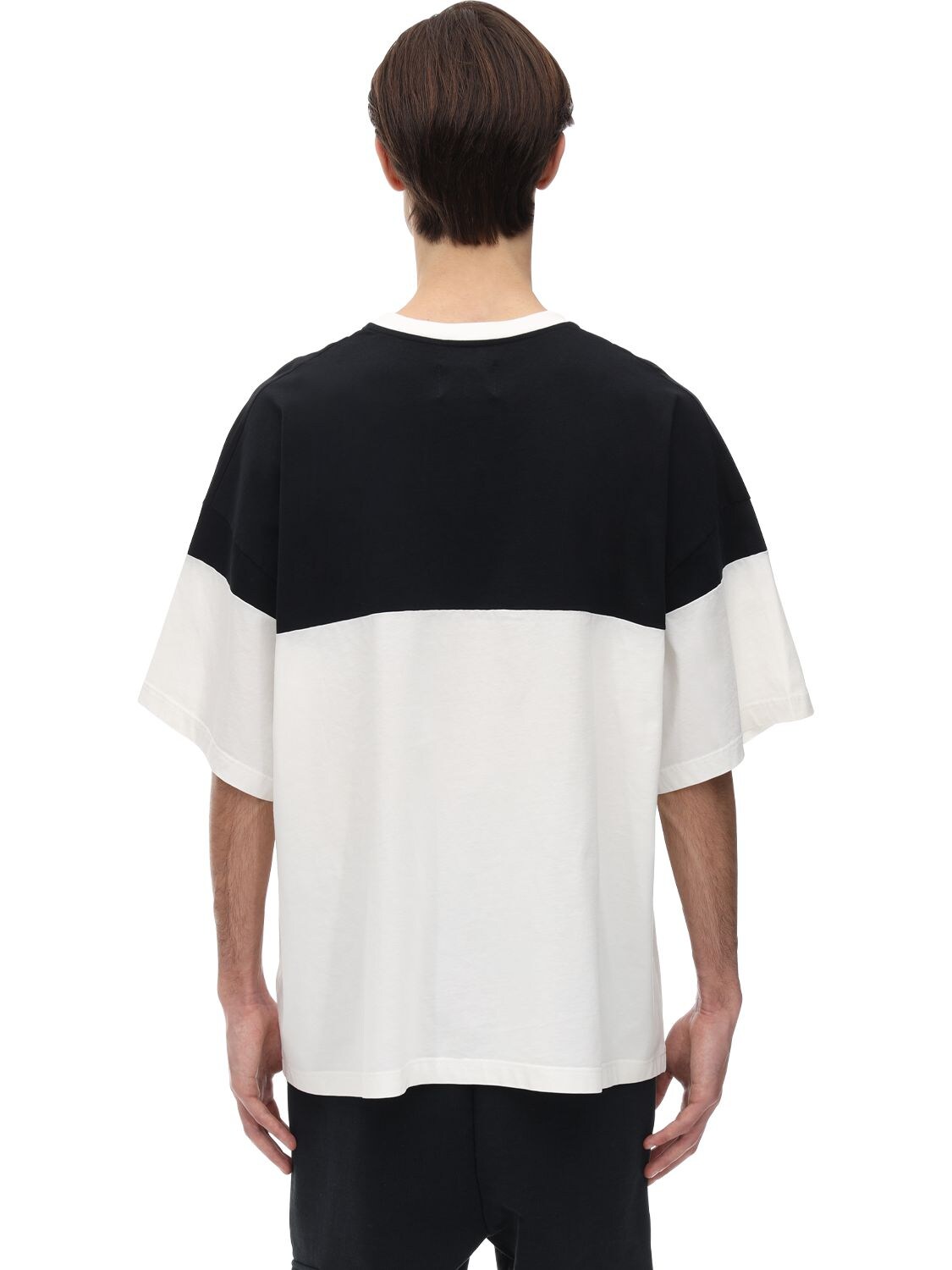 Shop Buscemi Oversize Printed Cotton Jersey T-shirt In White,black