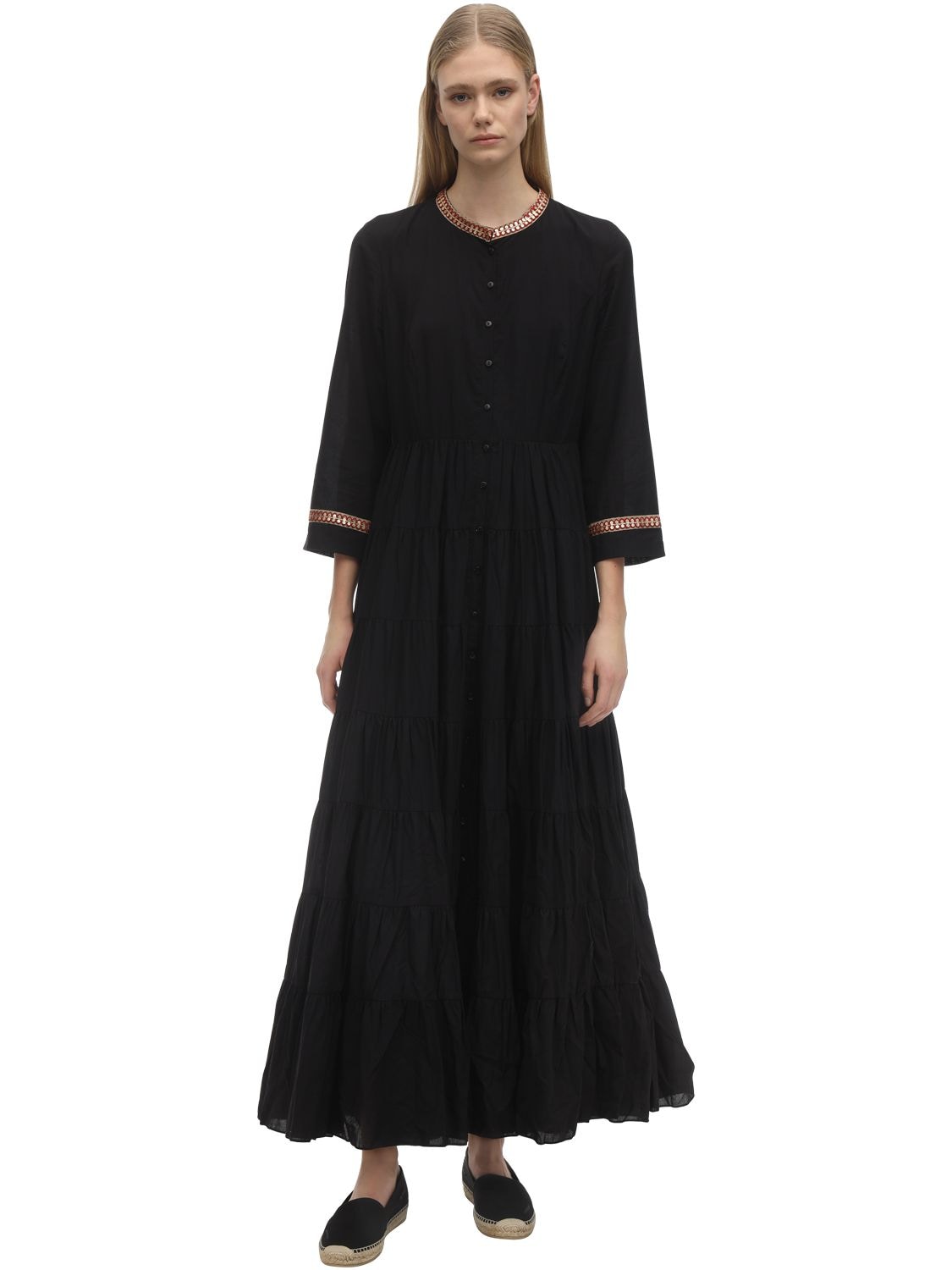 Lug Von Siga Karla Cotton Maxi Dress In Black