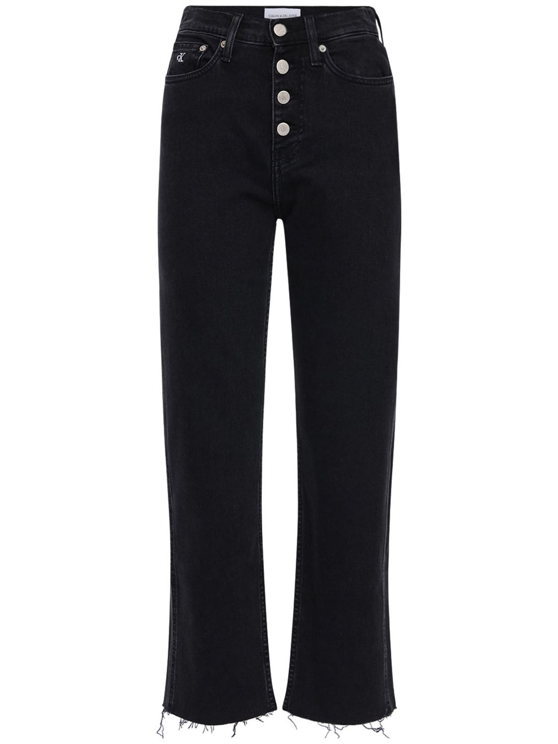 Calvin Klein Jeans Est.1978 Cropped Cotton Denim Jeans In Black