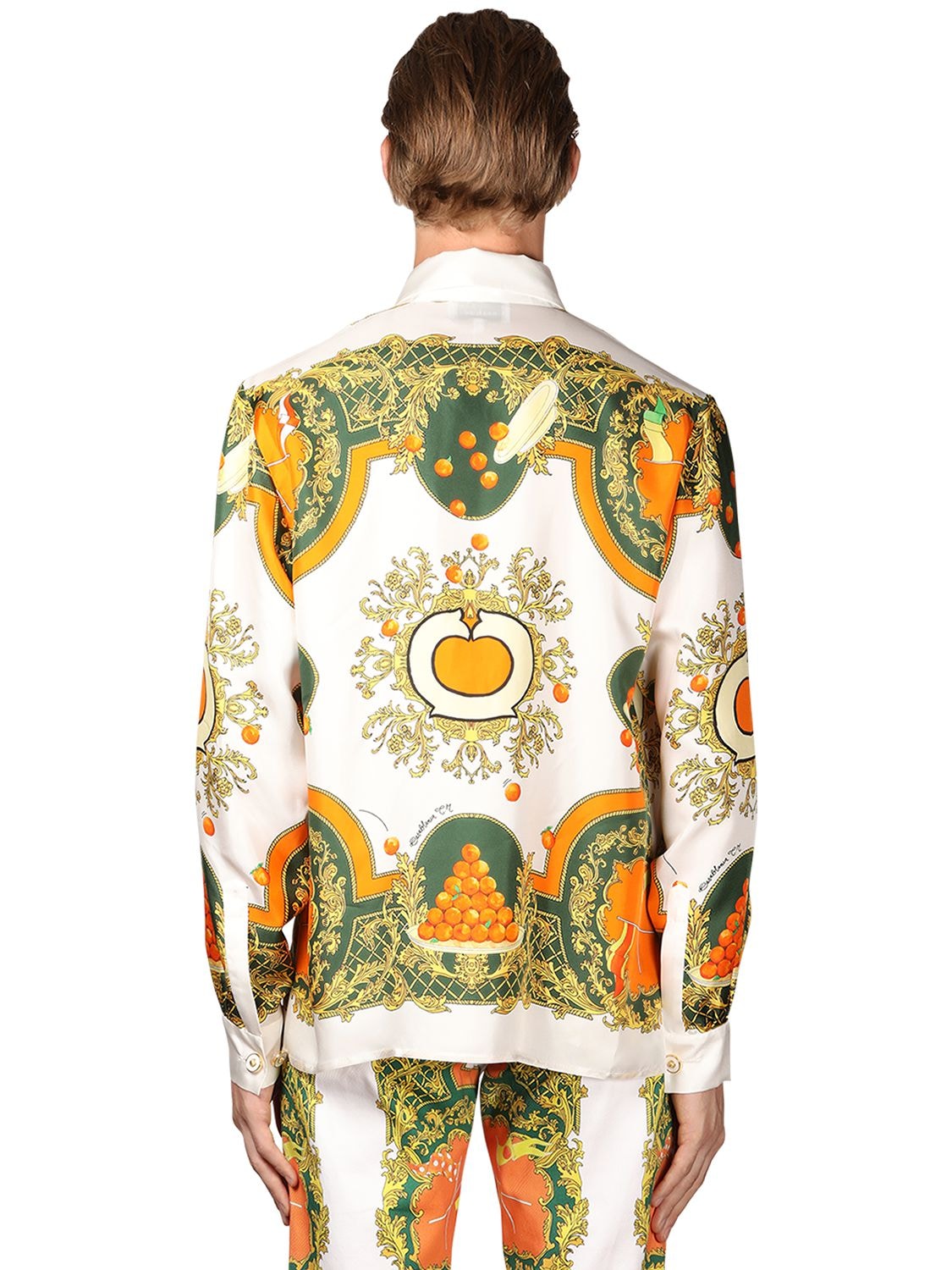 Casablanca Les Oranges Graphic-print Silk Shirt In Multi | ModeSens