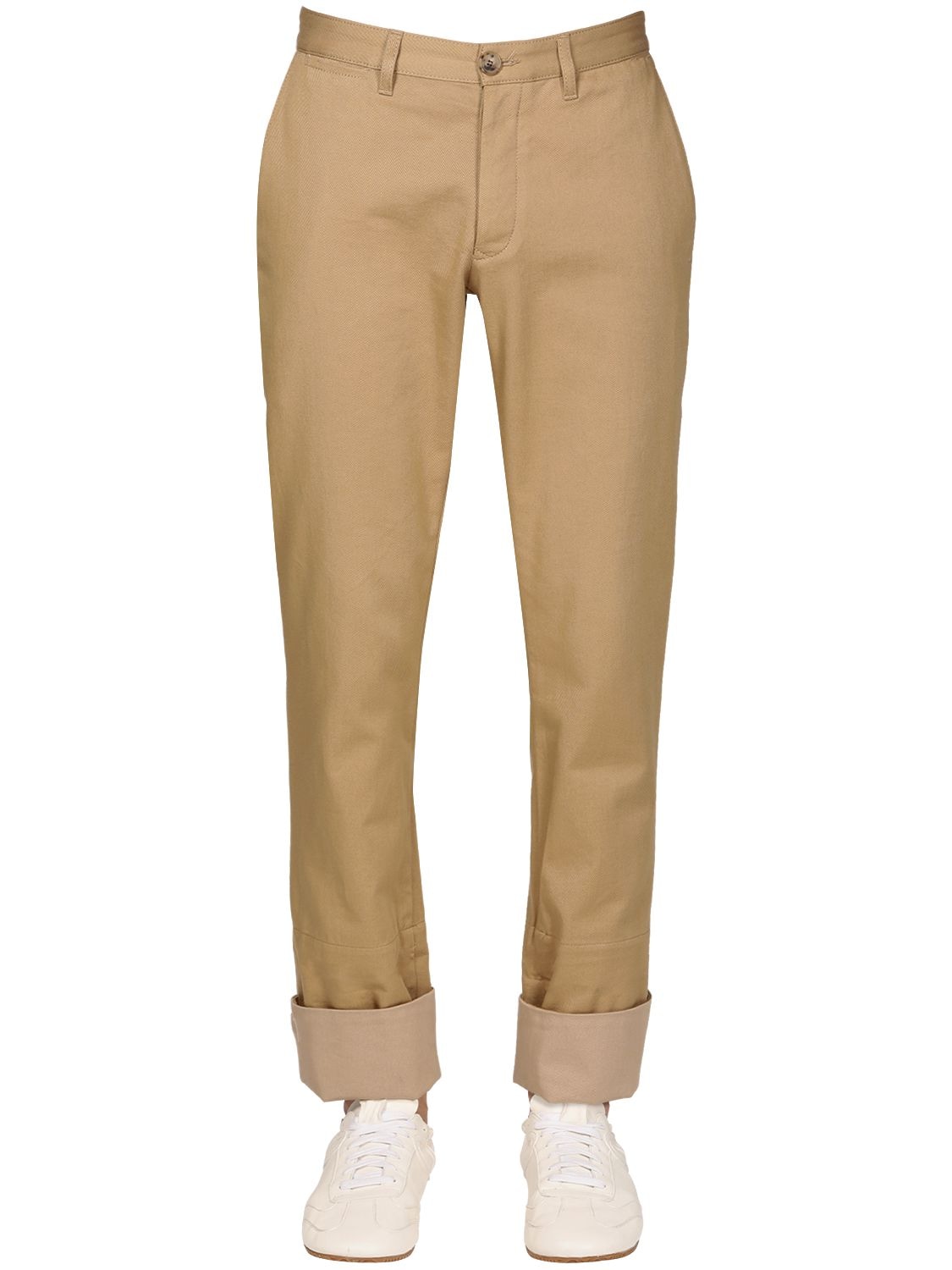 Loewe Cotton Canvas Chino Fisherman Trousers In Beige | ModeSens