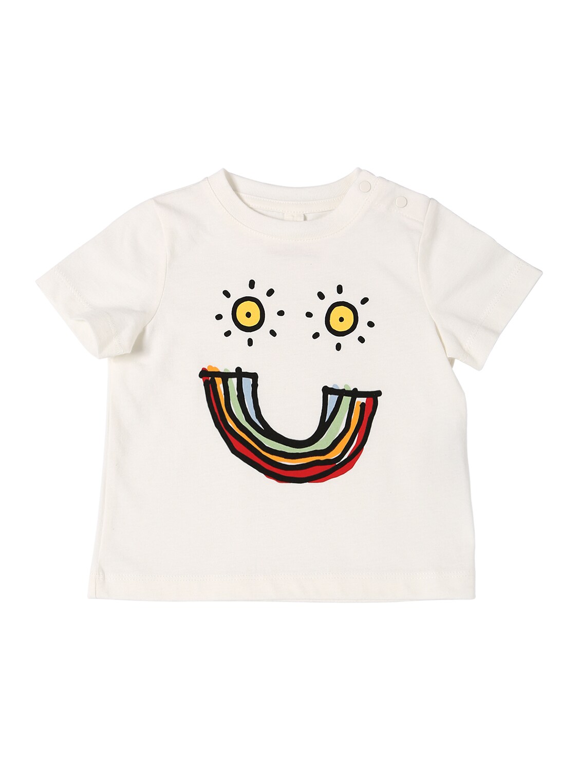 Stella Mccartney Ivory Babykids T-shirt With Rainbow And Sun