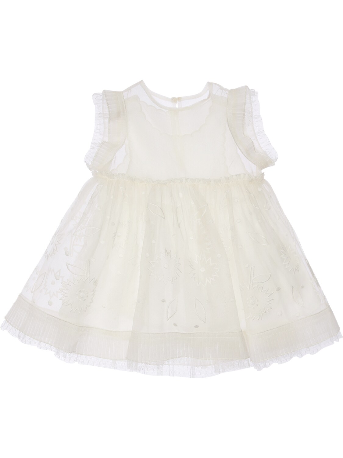 Stella Mccartney Babies' Silk & Tulle Dress W/ Diaper Cover In White