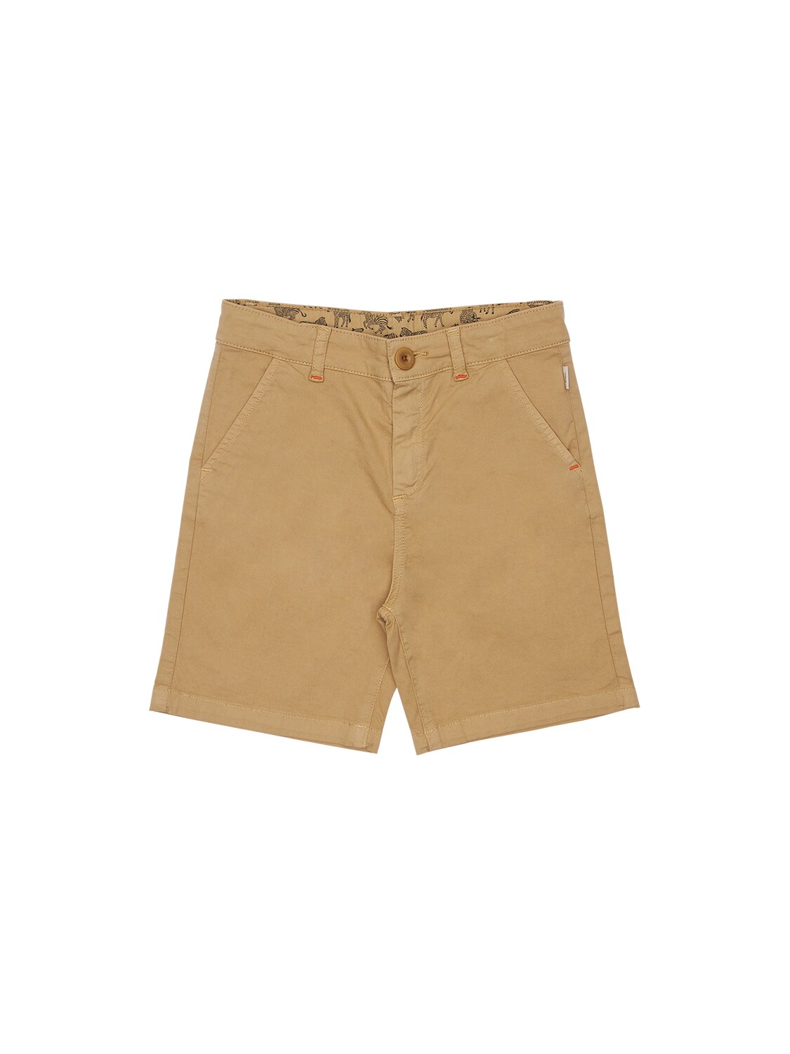 Paul Smith Junior Kids' Stretch Cotton Twill Shorts In Beige