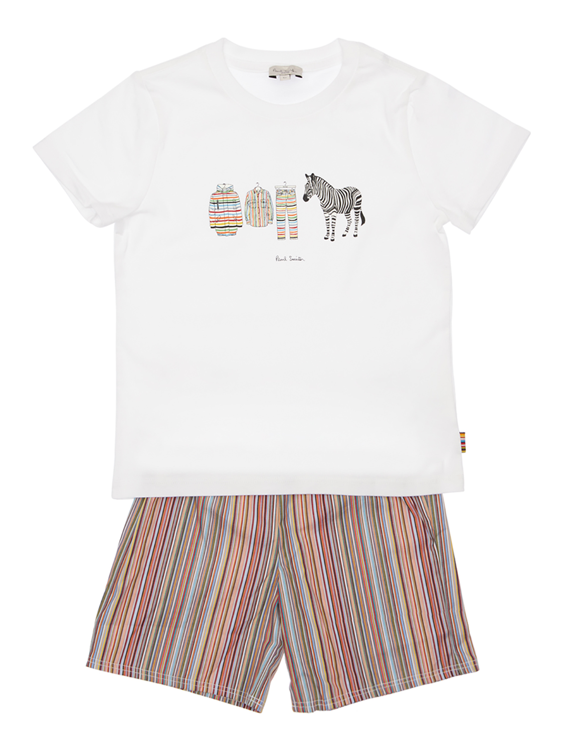 Paul Smith Junior Cotton Jersey T-shirt & Striped Shorts In White