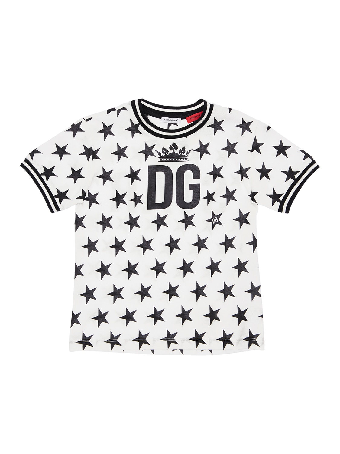 DOLCE & GABBANA 星星印图纯棉平纹针织T恤,71I6SR003-SEE3OUI1