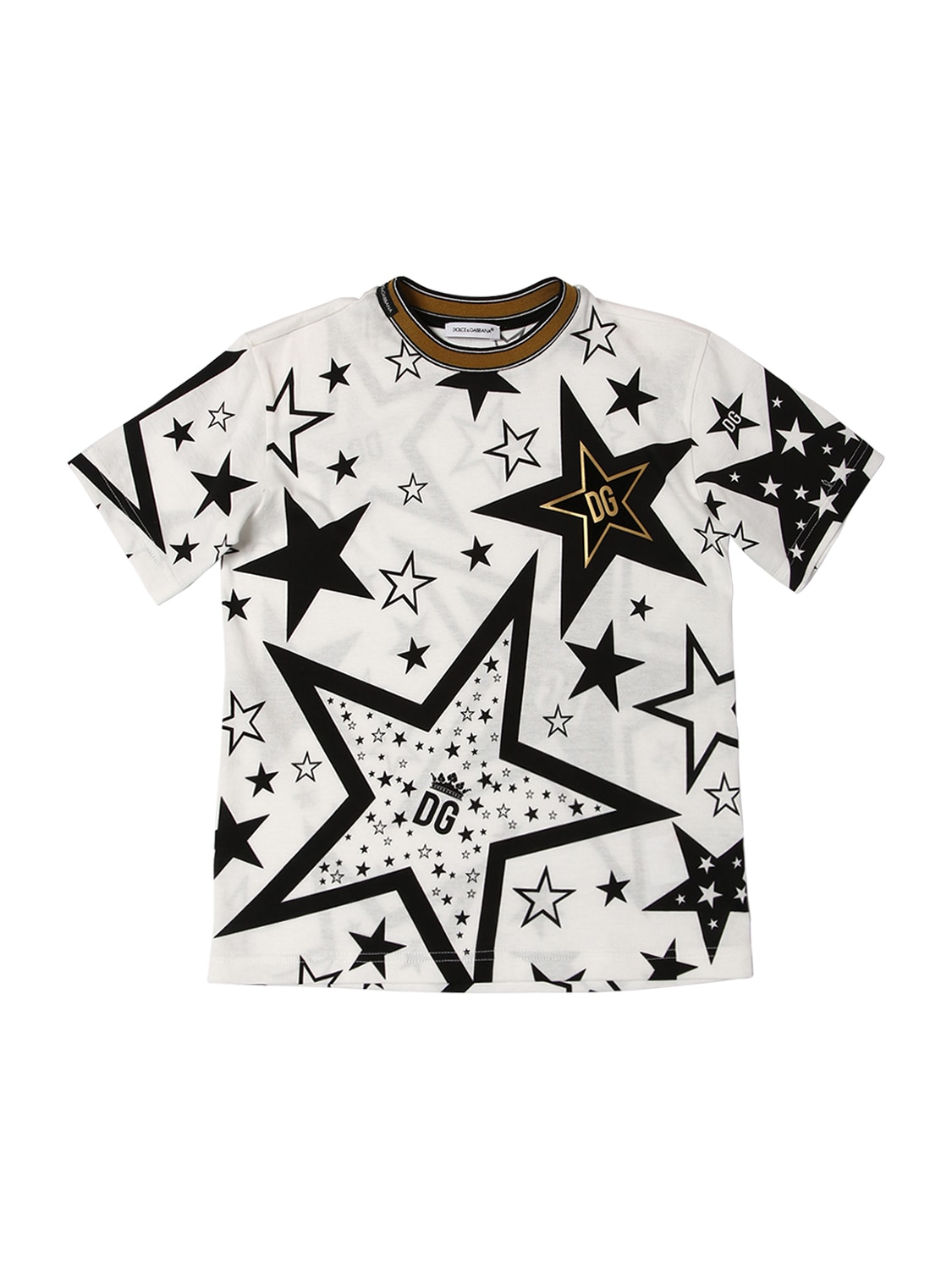 DOLCE & GABBANA 星星印图纯棉平纹针织T恤,71I6SR009-SEE2NKI1