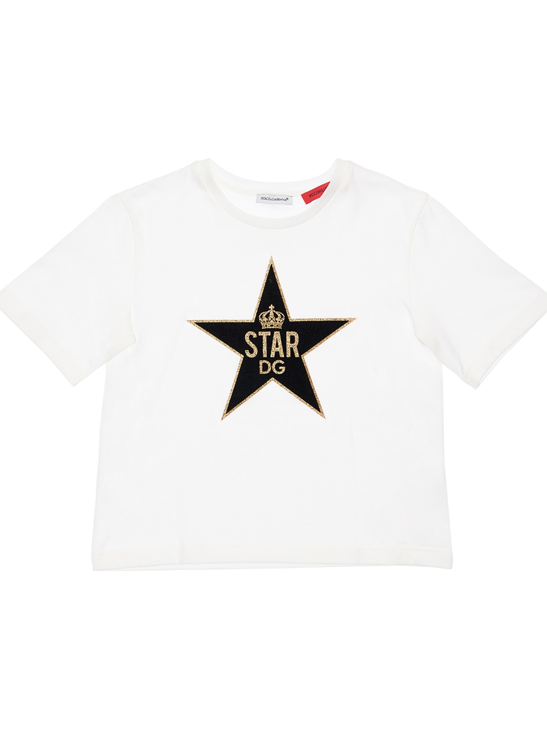 Dolce & Gabbana Kids' Stars Print Cotton Jersey T-shirt In White