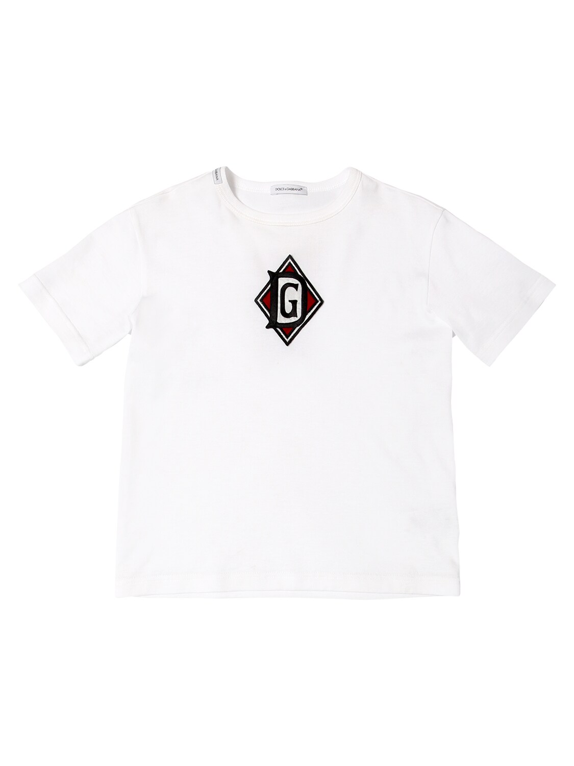 Dolce & Gabbana Kids' Cotton Jersey T-shirt W/ Logo Patch In White