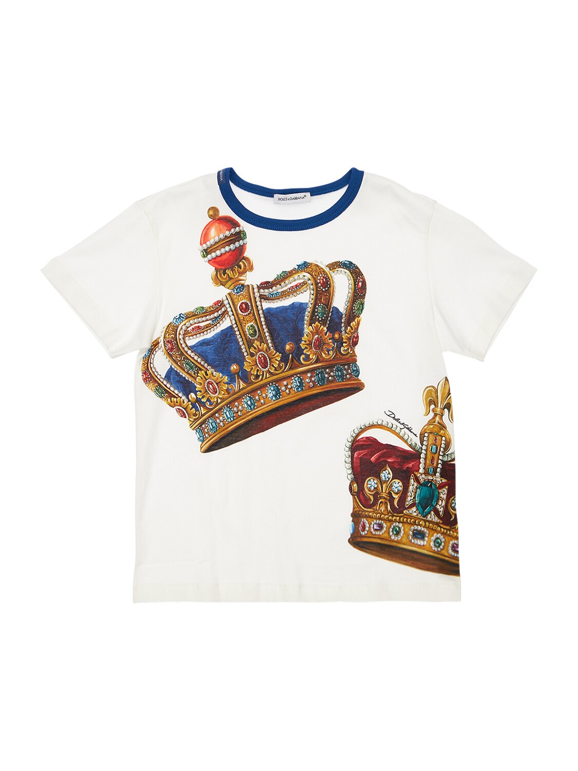 DOLCE & GABBANA 皇冠印图织棉T恤,71I6SR055-SFCXRKW1