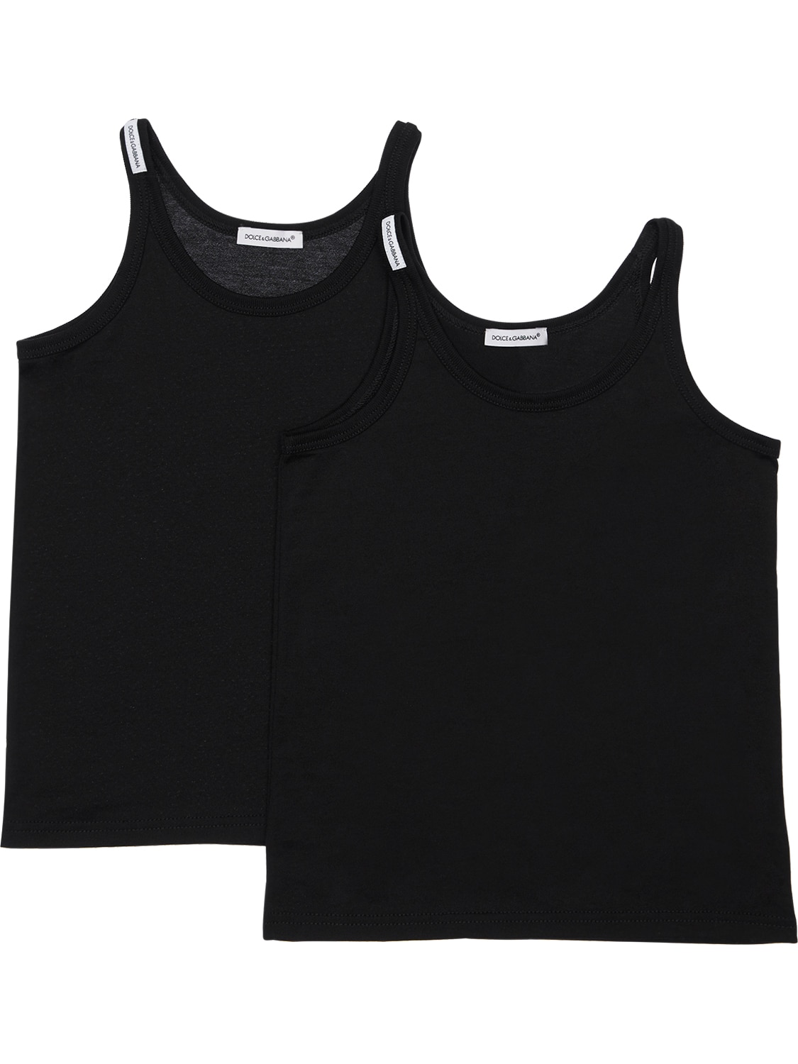 DOLCE & GABBANA SET OF 2 COTTON JERSEY TANK TOPS,71I6SR082-TJAWMDA1