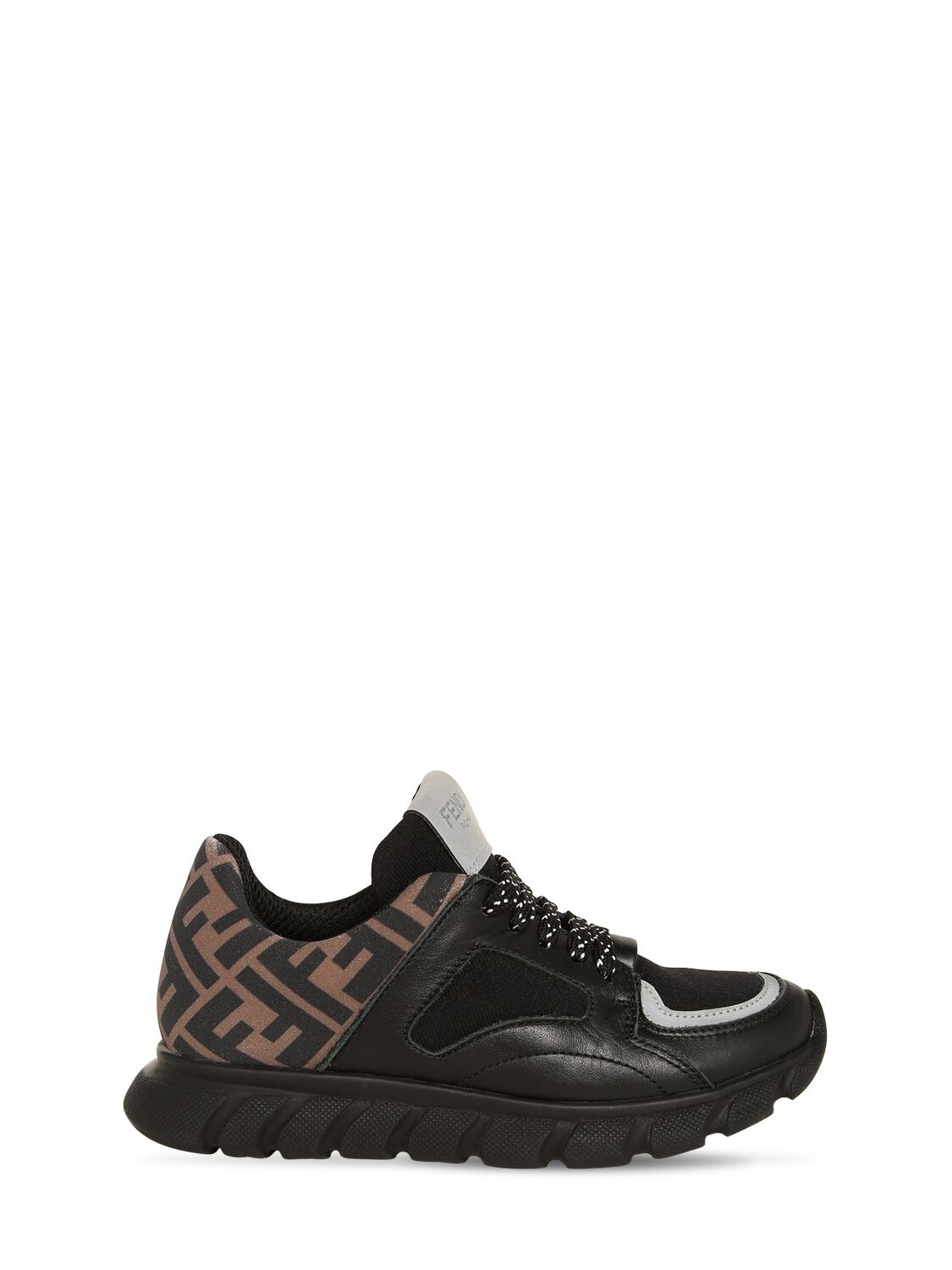 FENDI NEOPRENE & LEATHER LACE-UP SNEAKERS,71I6SY048-RJEZQ1Y1