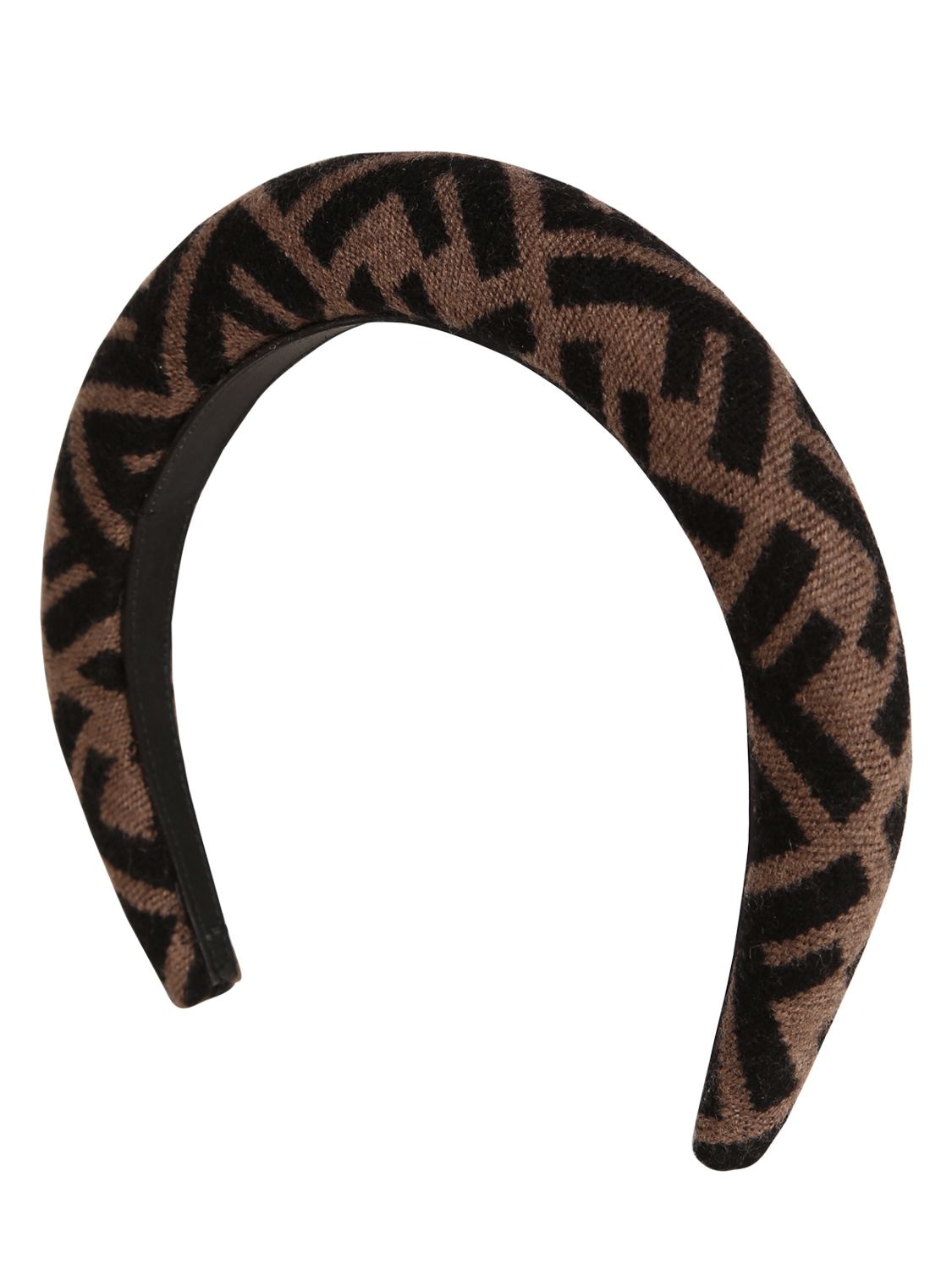 Fendi Kids' All Over Logo Print Knit Headband In Brown