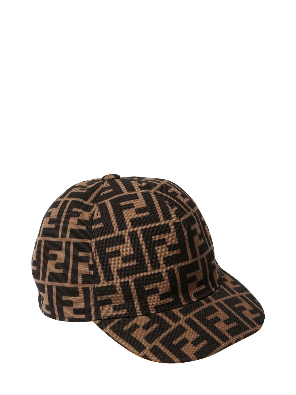 Fendi Logo Jacquard Baseball Hat In Brown