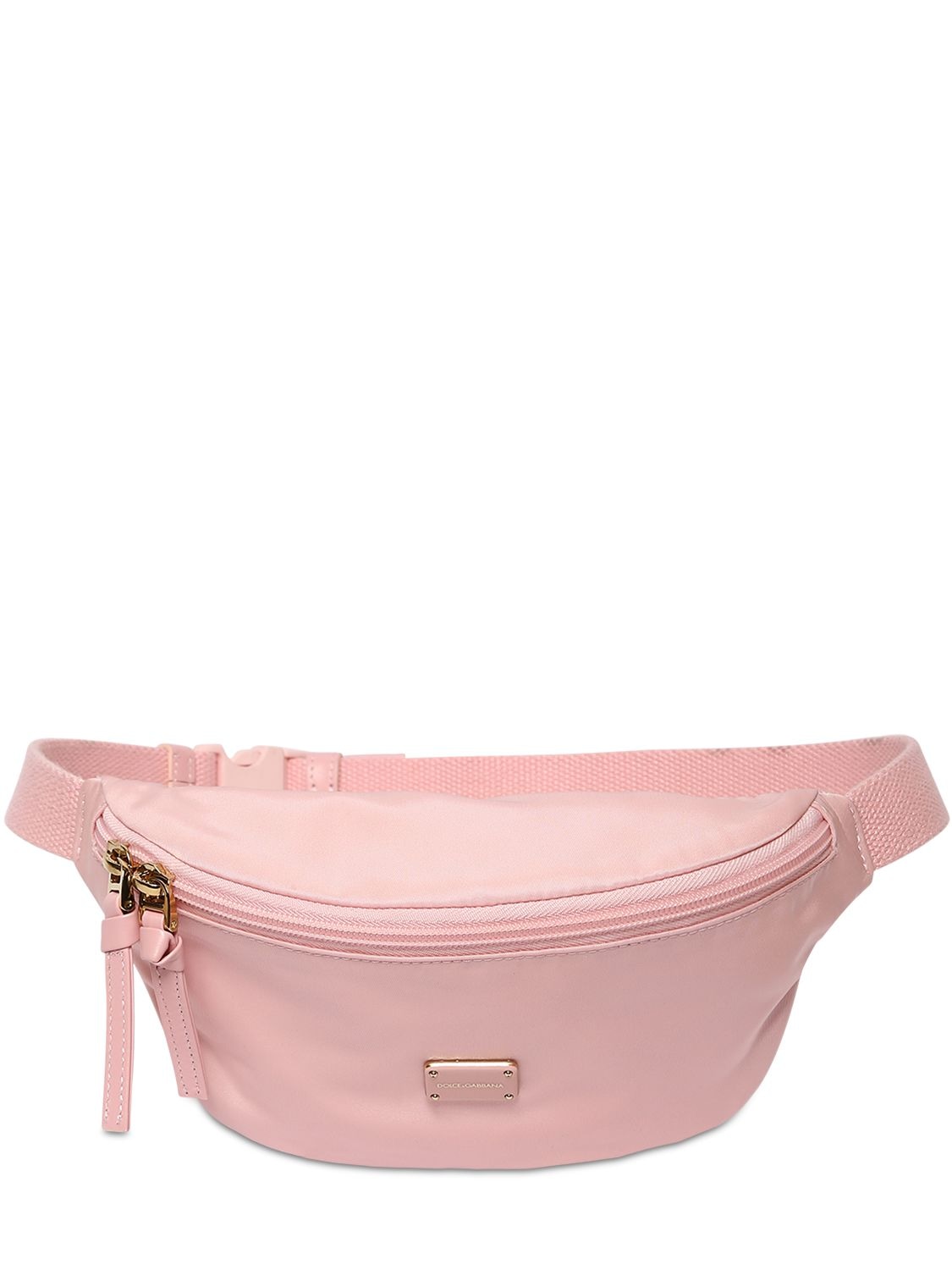 Dolce & Gabbana Leather & Nylon Belt Bag In Pink