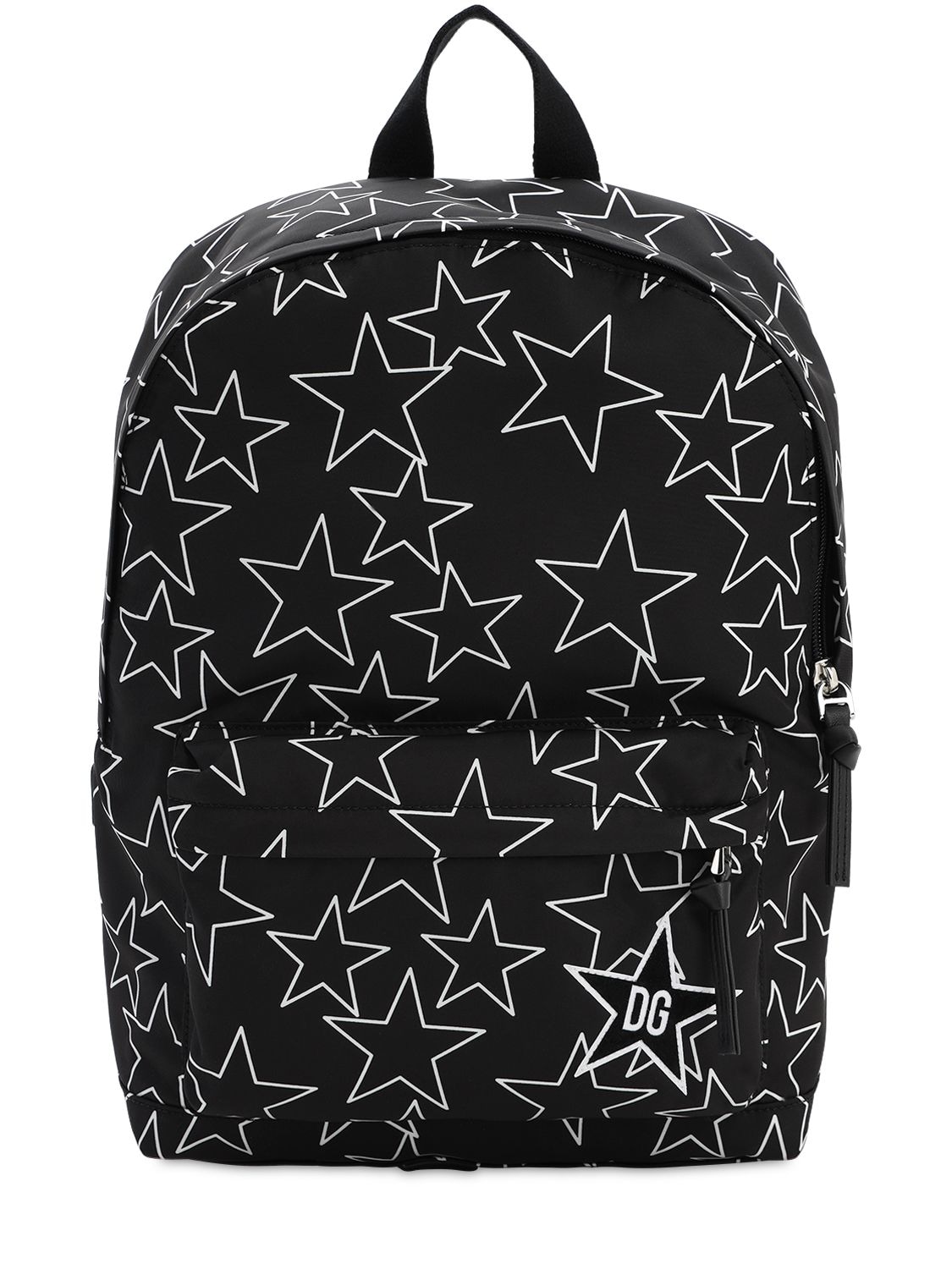 Dolce & Gabbana Kids' Star Printed Nylon Backpack In Black