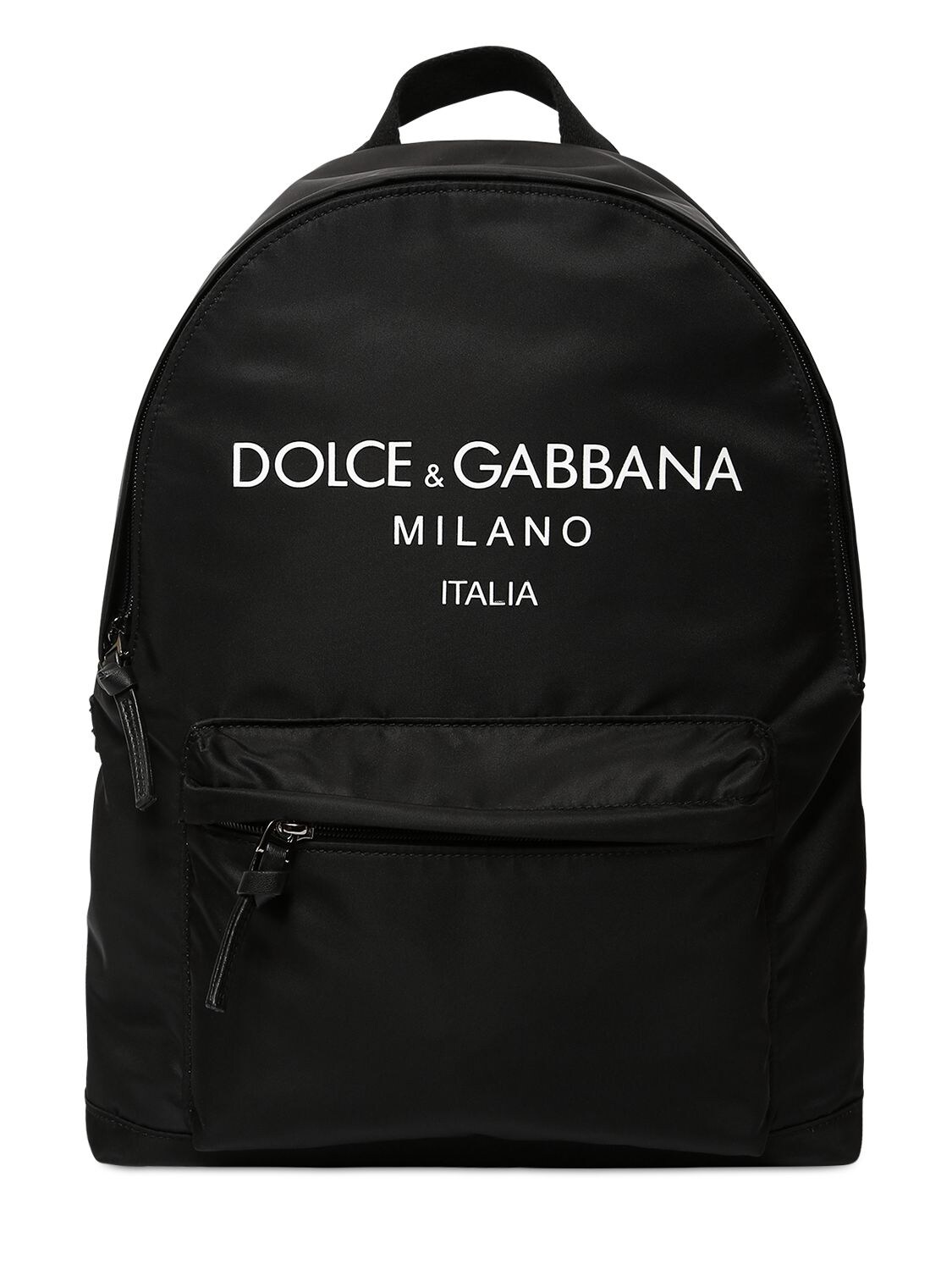 Dolce & Gabbana Logo Printed Nylon Backpack In Black