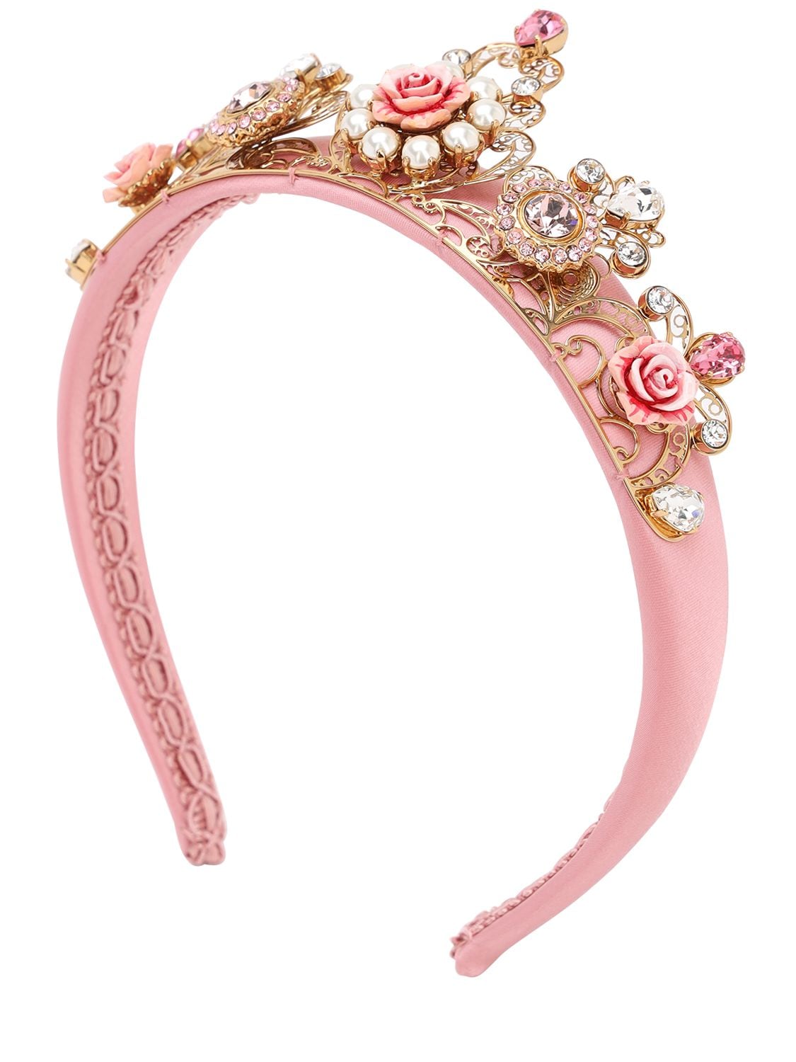 Dolce & Gabbana Kids' Flower Crown Headband In Pink