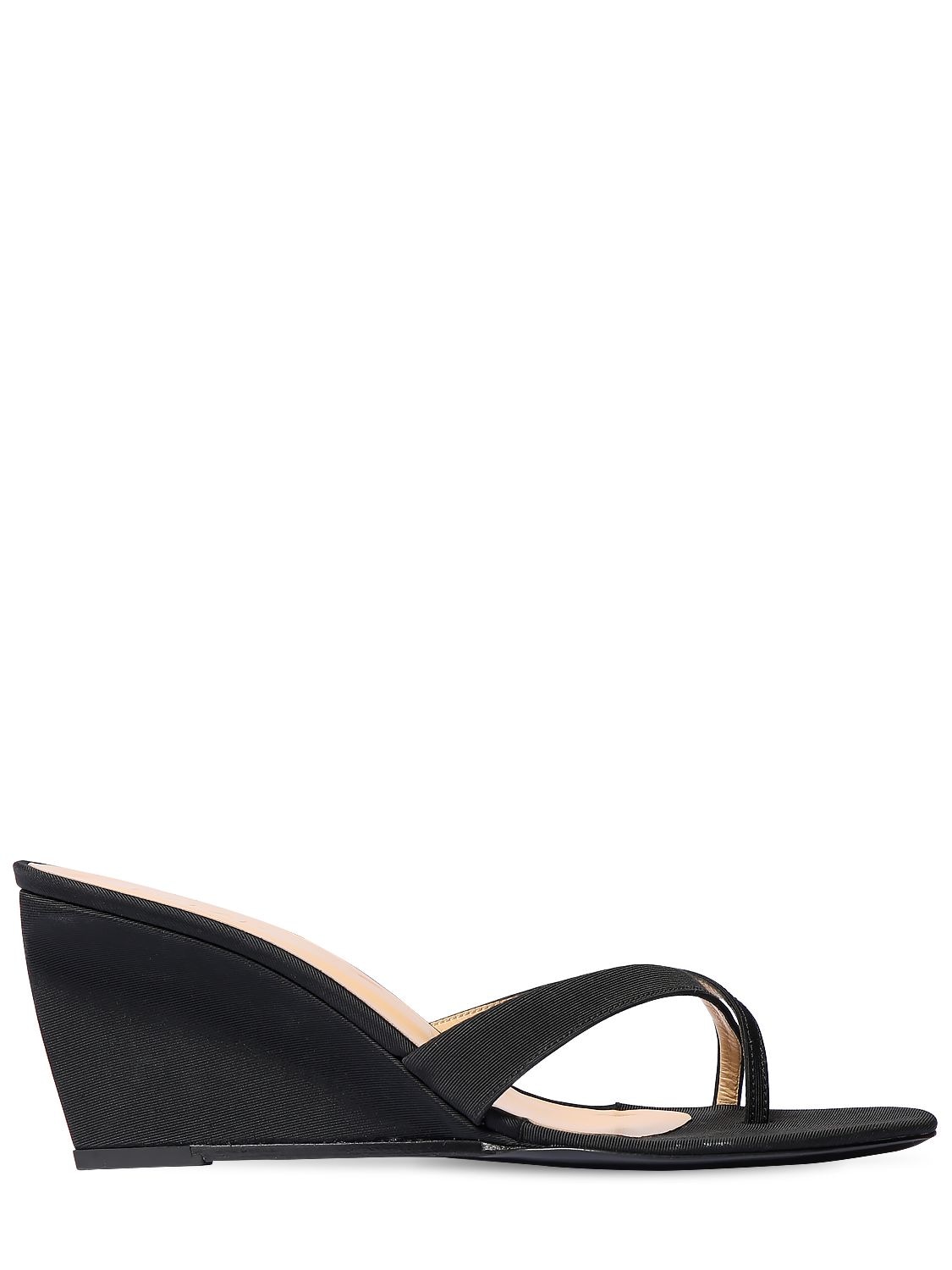 By Far 70mm Theresa Grosgrain Thong Sandals In Black ModeSens