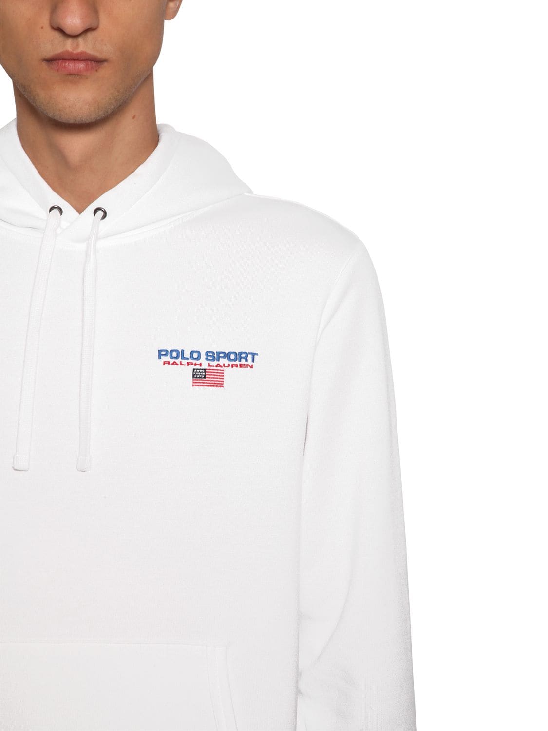 Polo Ralph Lauren Logo Cotton Blend Sweatshirt Hoodie In White