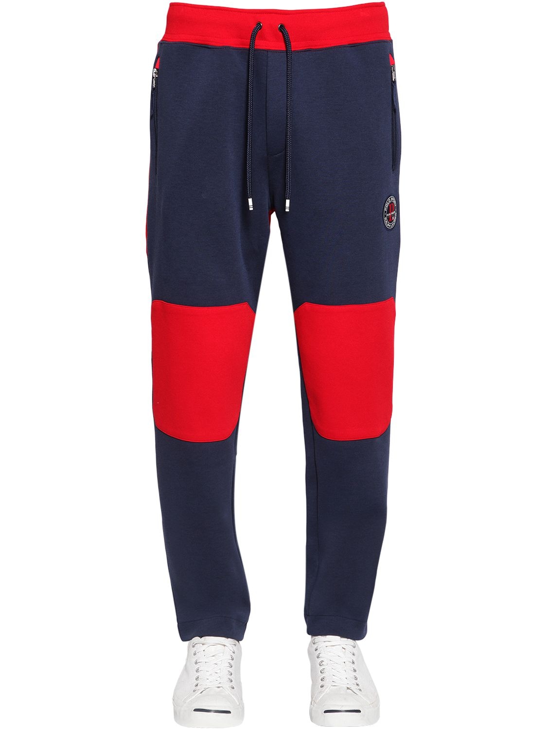 Polo Ralph Lauren P1 Color Block Nylon Pique Sweatpants In Navy,red