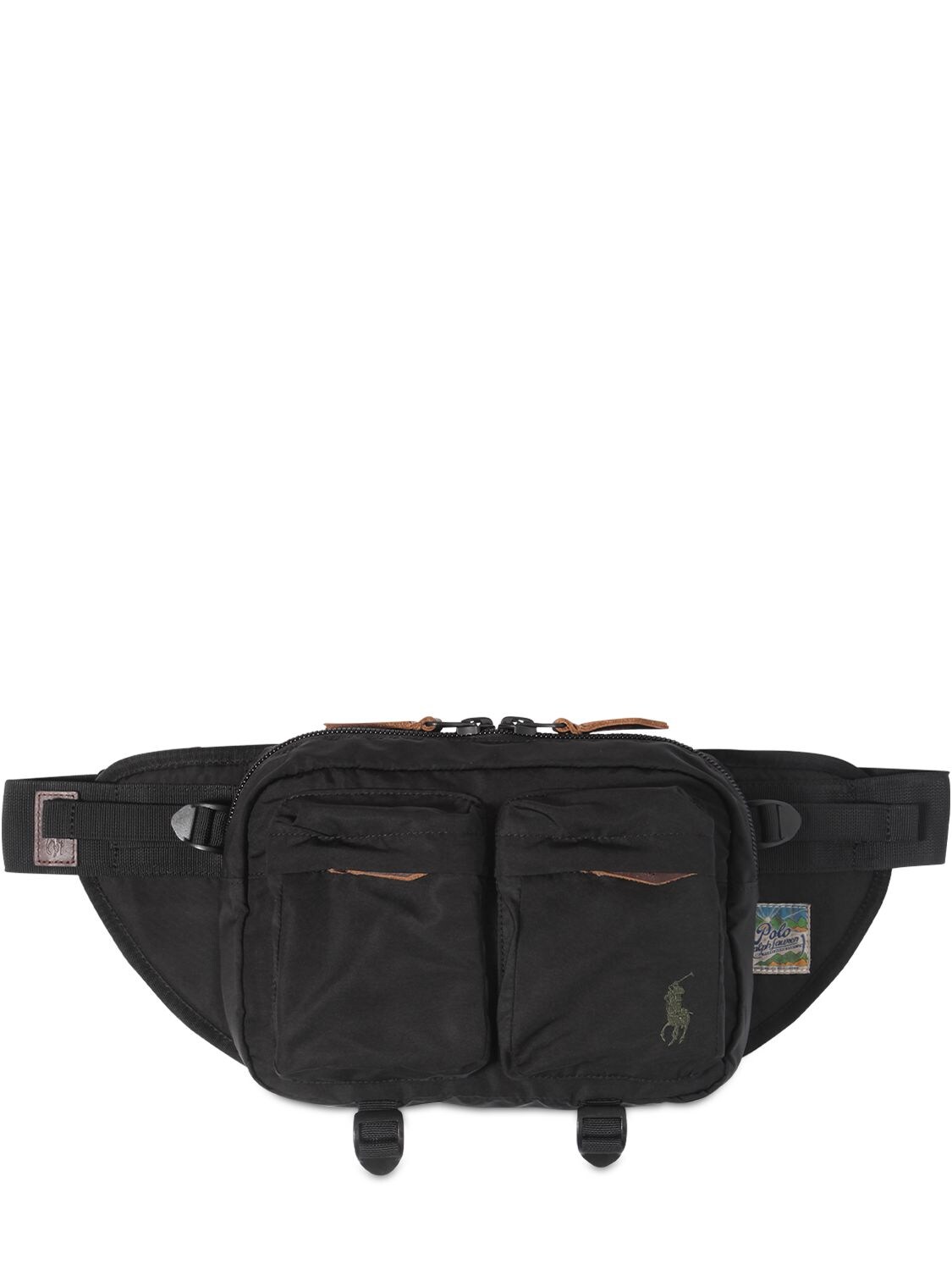 Polo Ralph Lauren Logo Nylon Belt Bag In Black