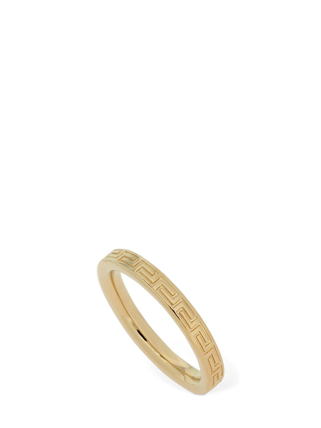 Shop Versace Greek Motif Small Fedina Ring In Gold