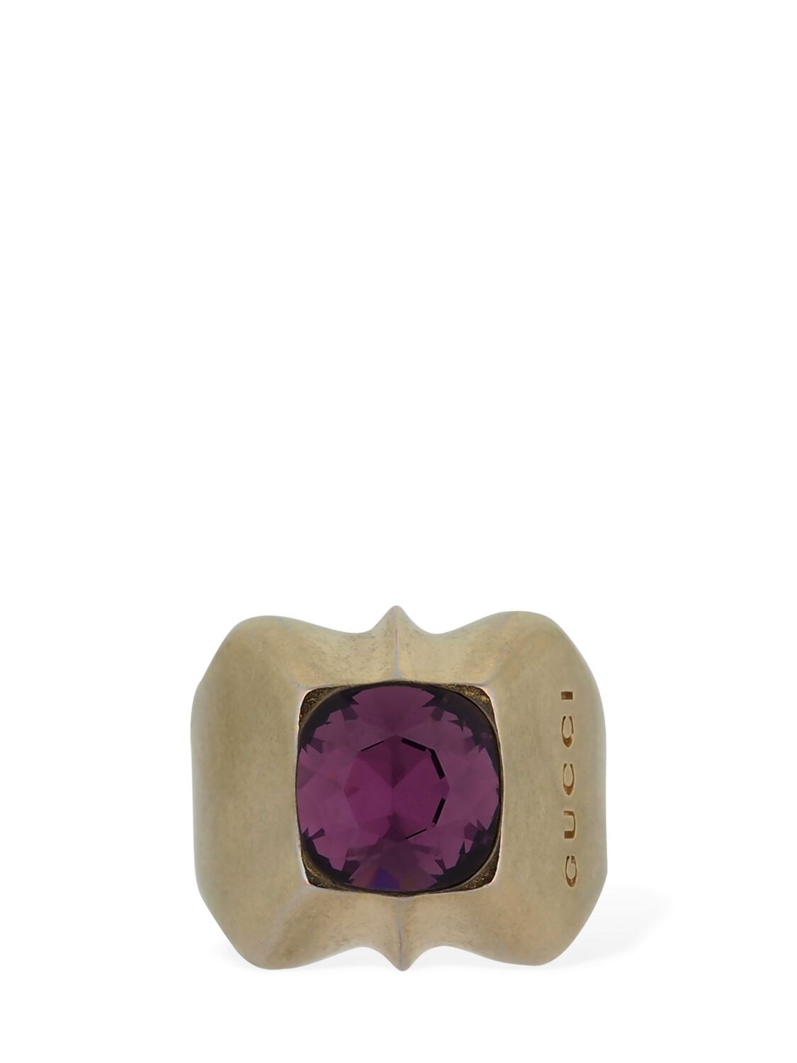 Gucci Studs Motif Thick Pinky Ring In Gold,purple