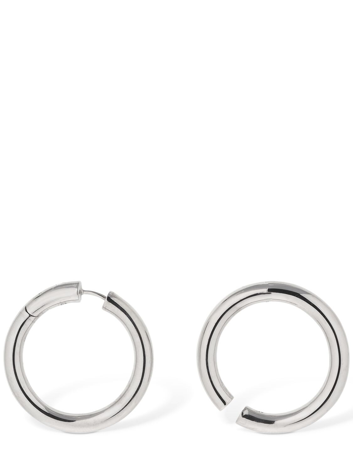Alancrocetti Loophole Asymmetrical Earring Set In Silver