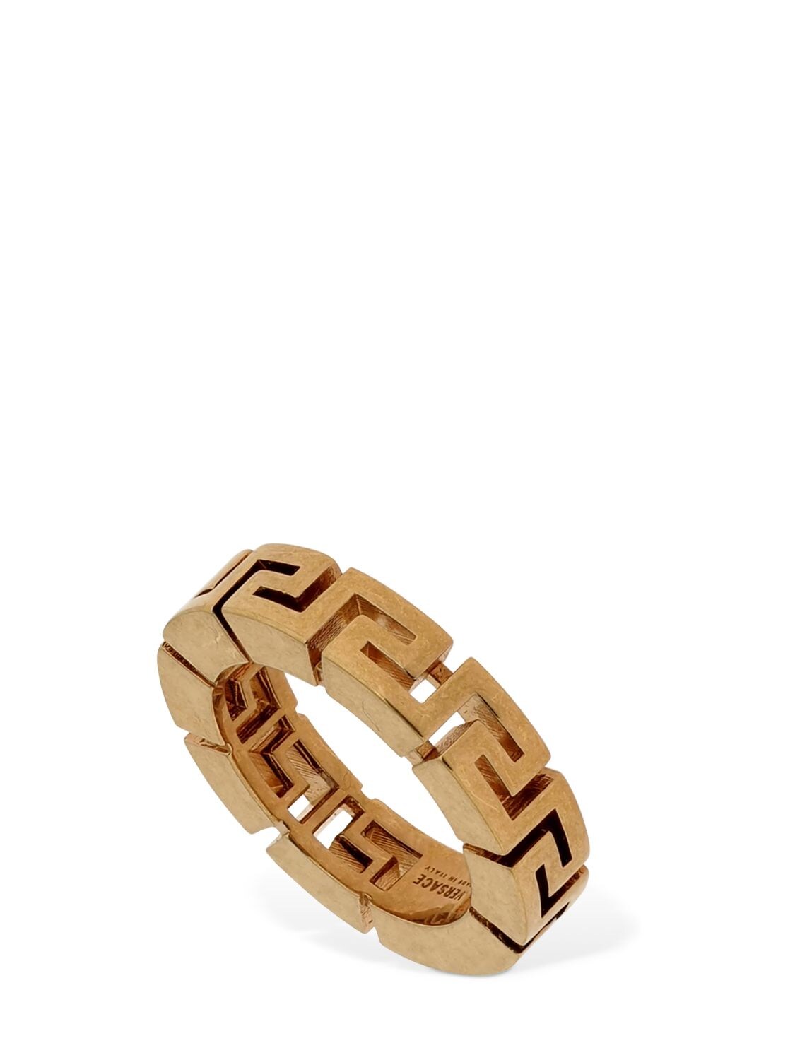 Versace Greek Motif Thick Ring In Gold