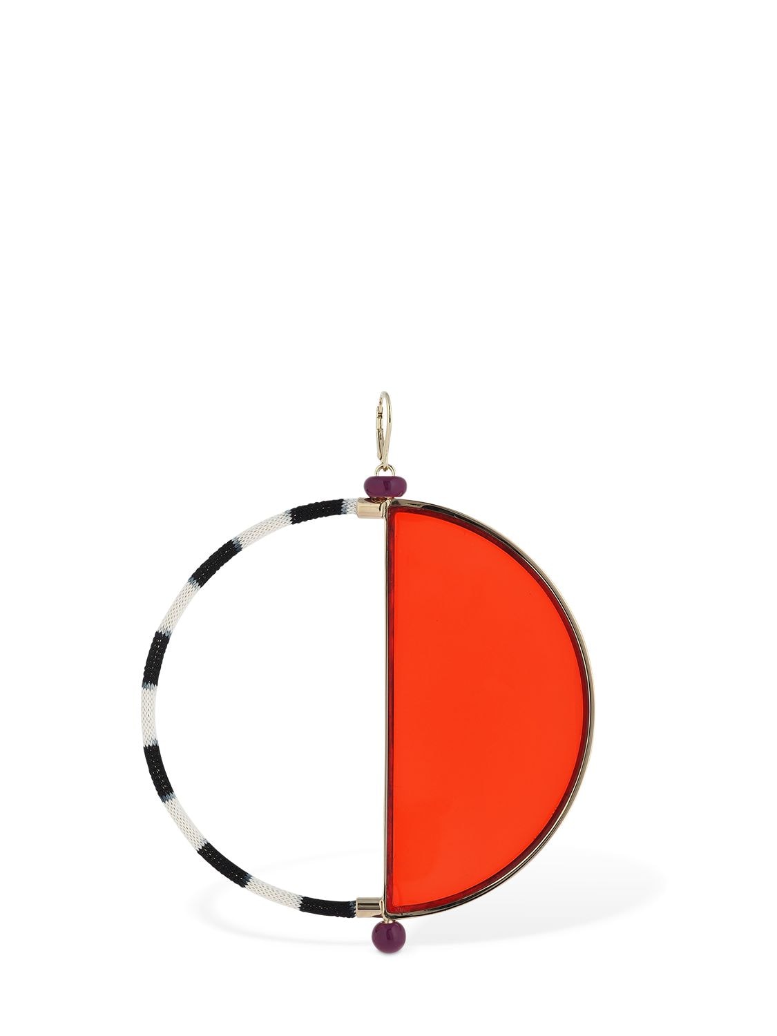 Missoni Plexi&针织大圆环单耳环 In Multi,orange