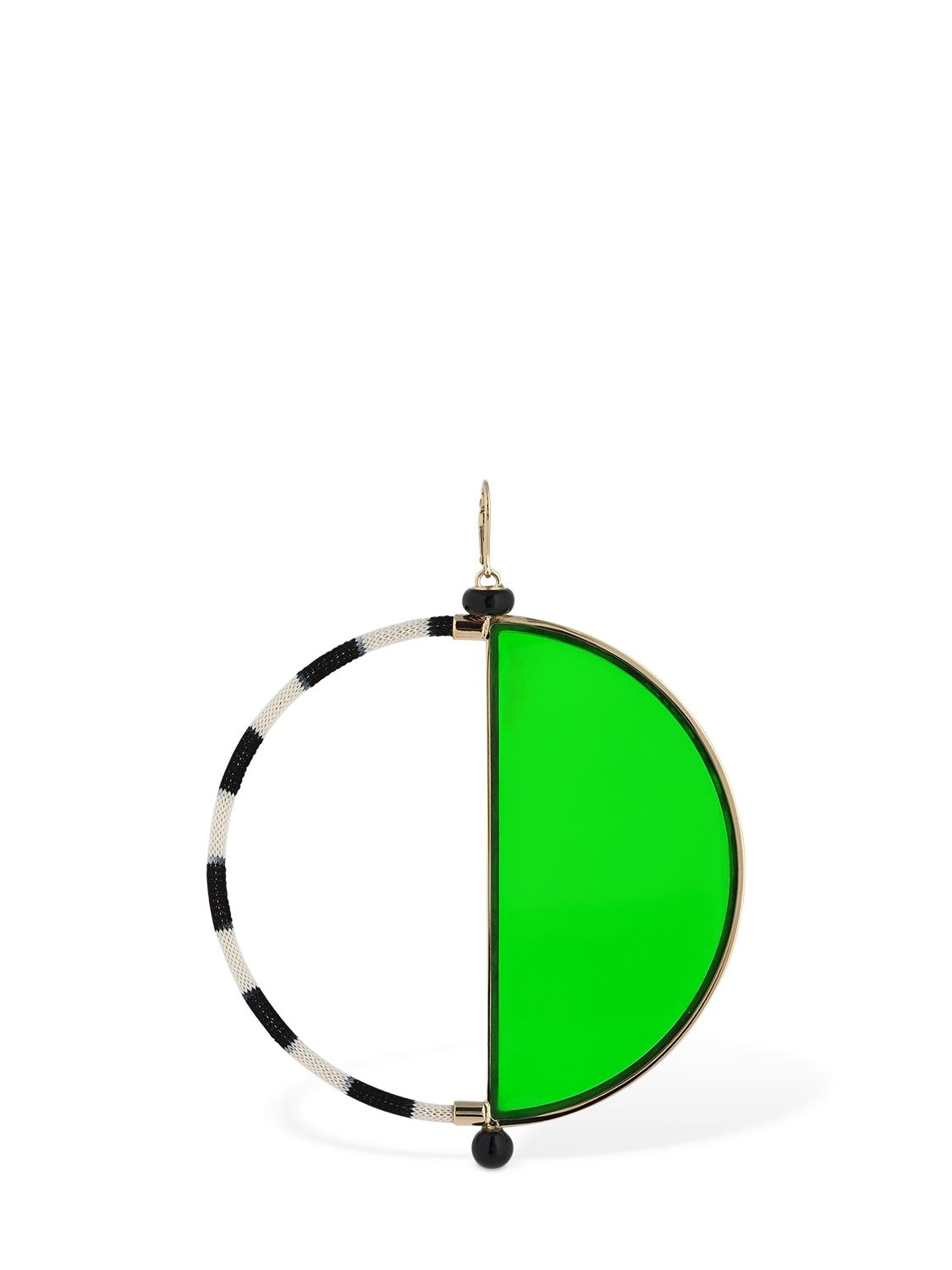 Missoni Plexi & Knit Maxi Hoop Mono Earring In Multi,green