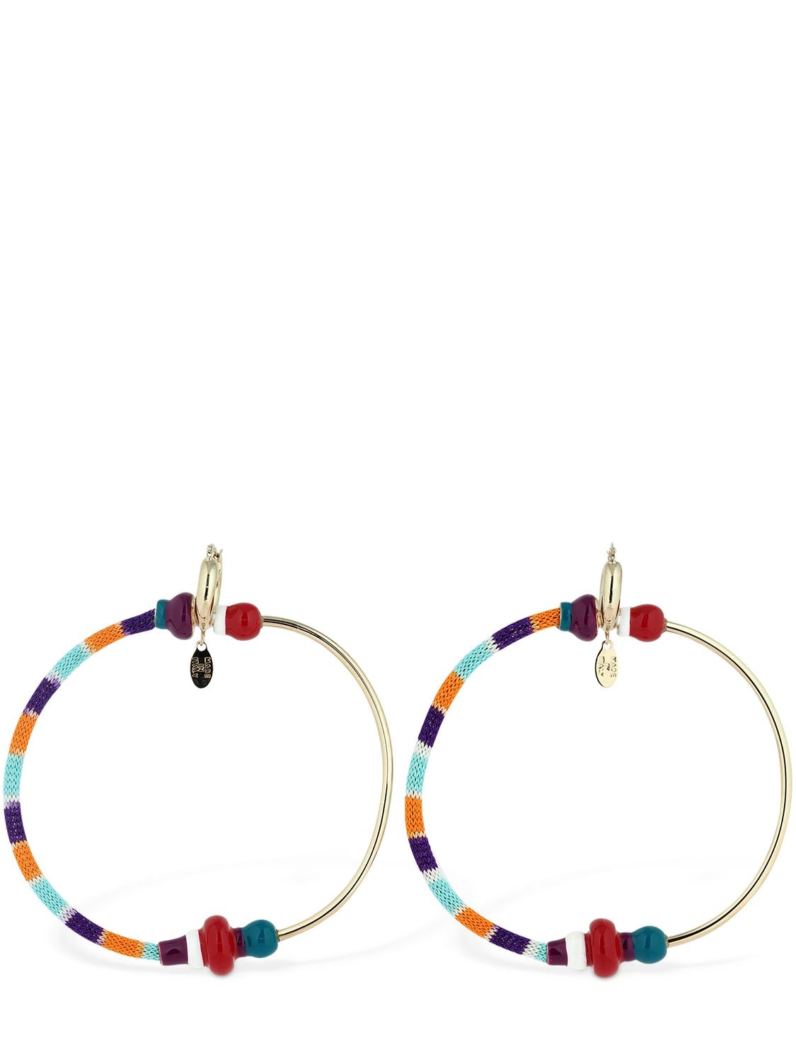 Missoni Half Knit Big Hoop Earrings In Multicolor