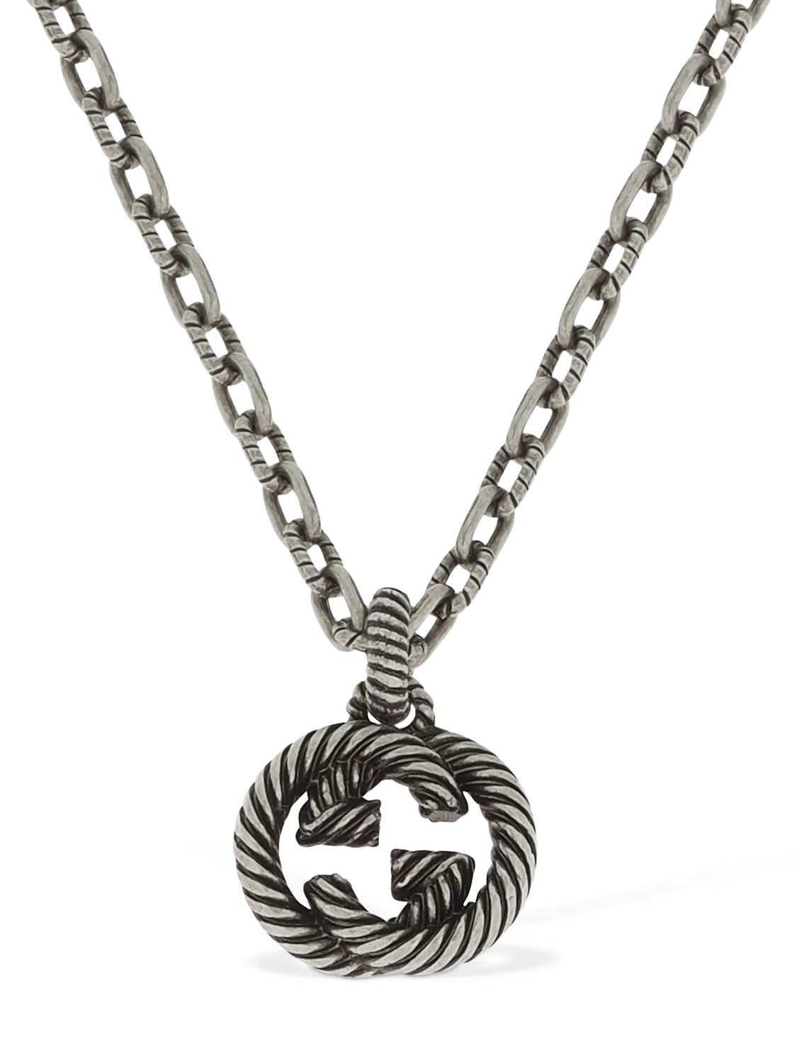 Gucci Small Interlocking G Chain Necklace In Silver