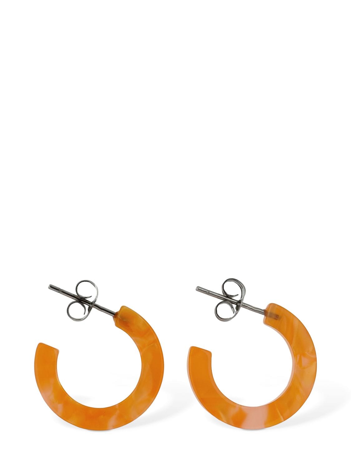 Aym Anais Small Acetate Hoop Earrings In Orange