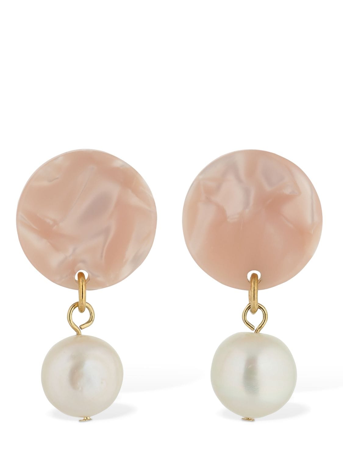 Aym Andréia Acetate & Pearl Drop Earrings In Pink,pearl