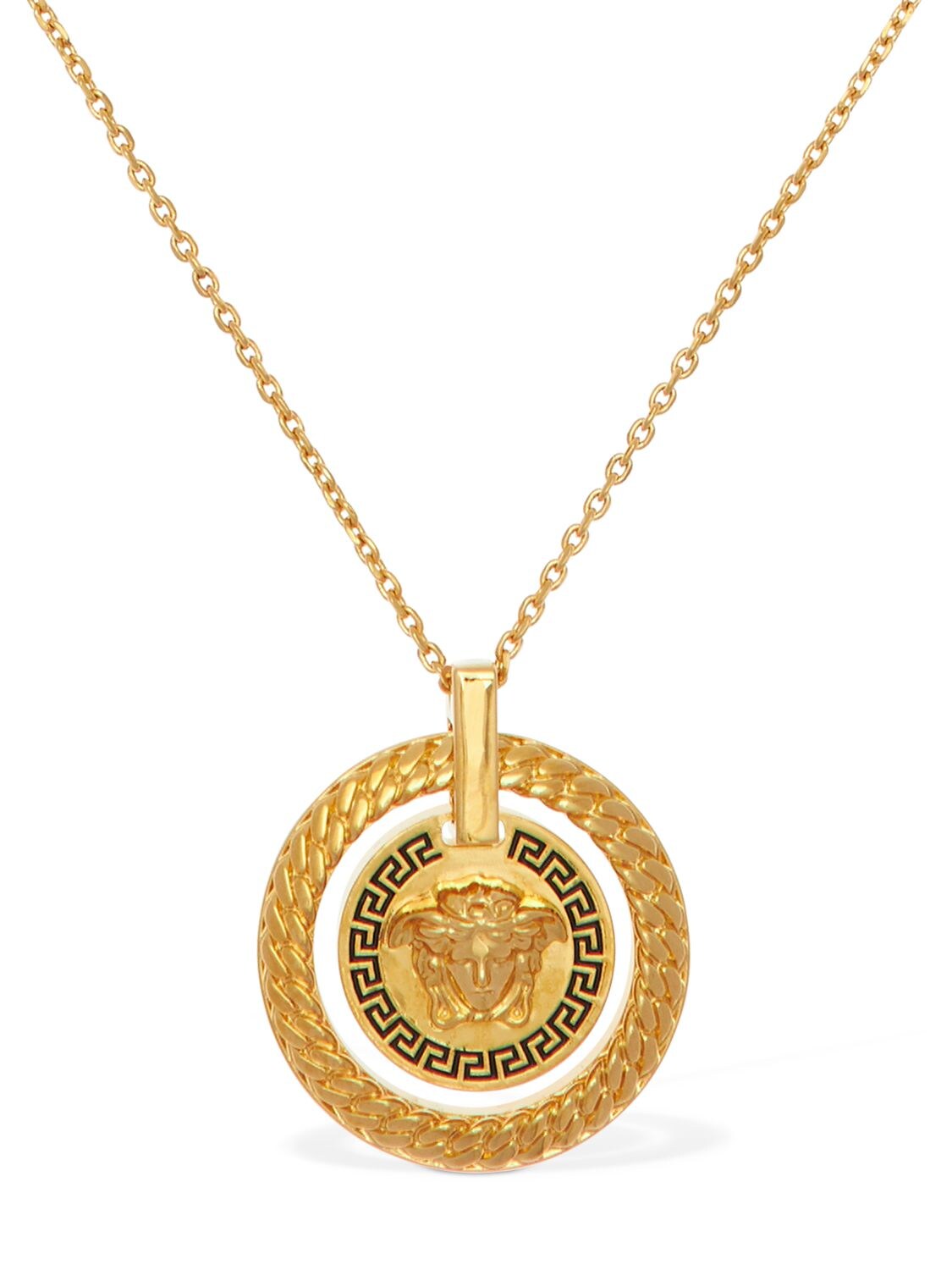 Versace “medusa&greek Motif”长链项链 In Gold,black