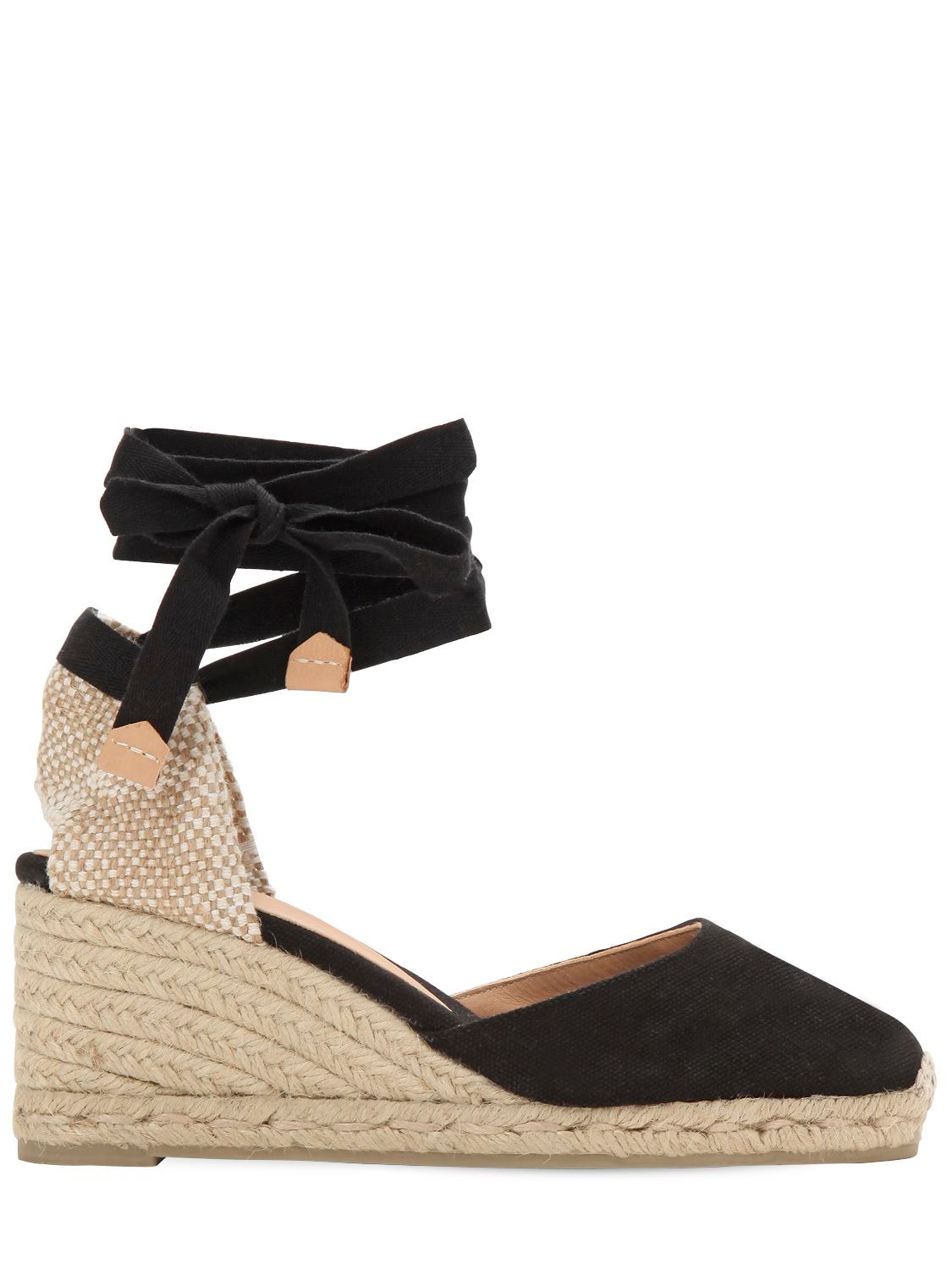 castañer carina canvas espadrille wedges