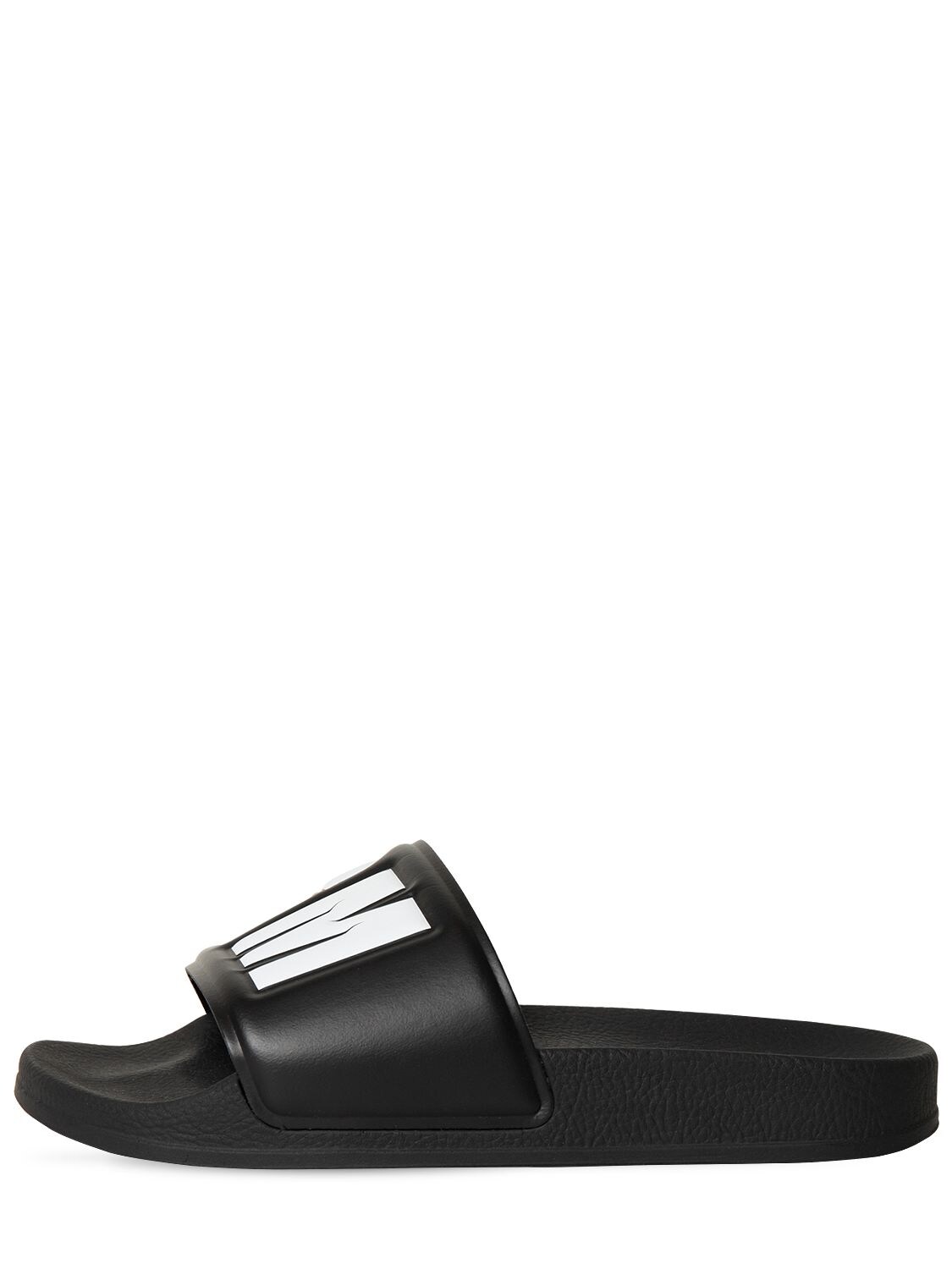Msgm 20mm Rubber Slide Sandals In Black