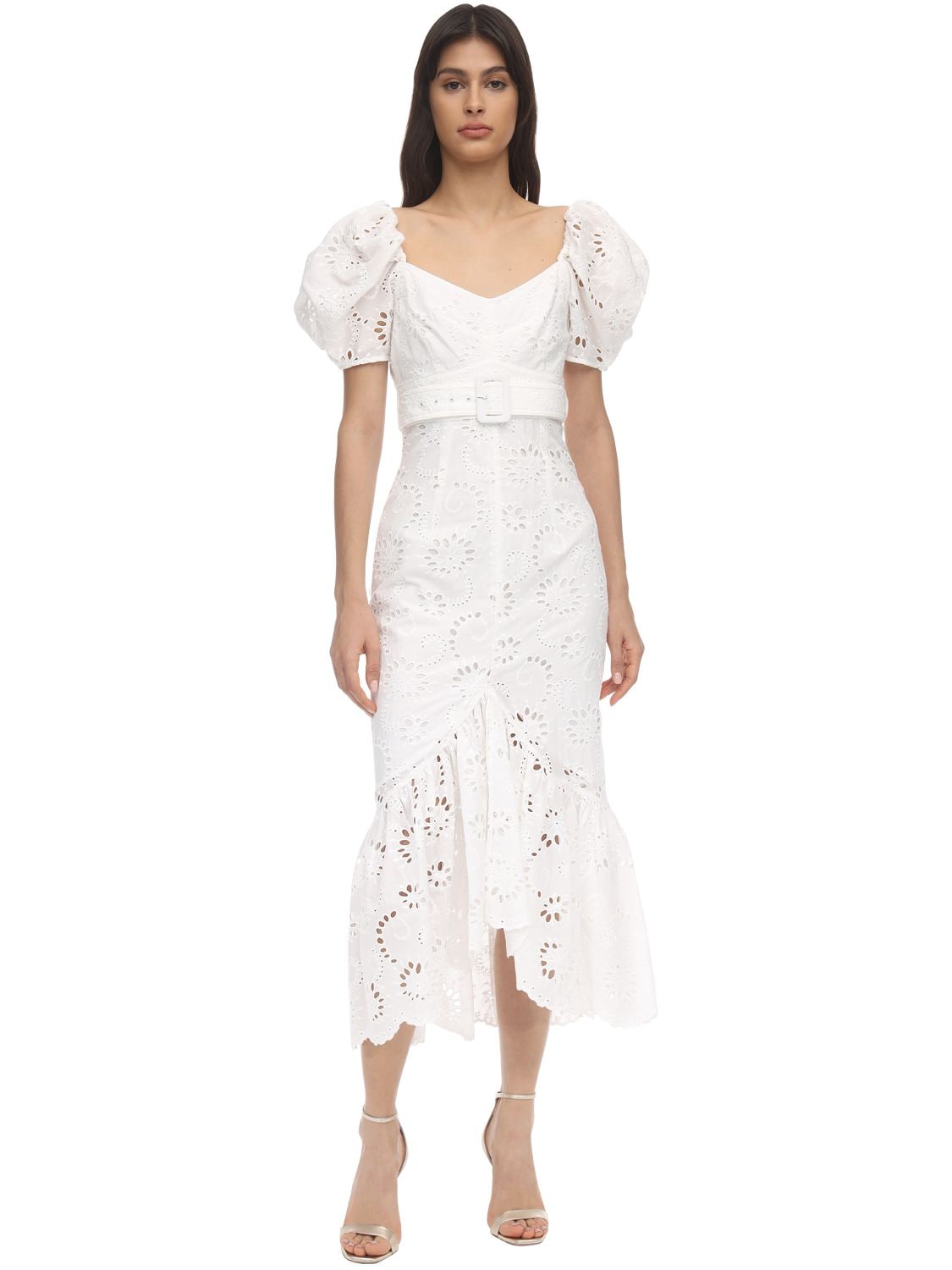 Alice Mccall Ruffled Eyelet Lace Midi Dress In White | ModeSens
