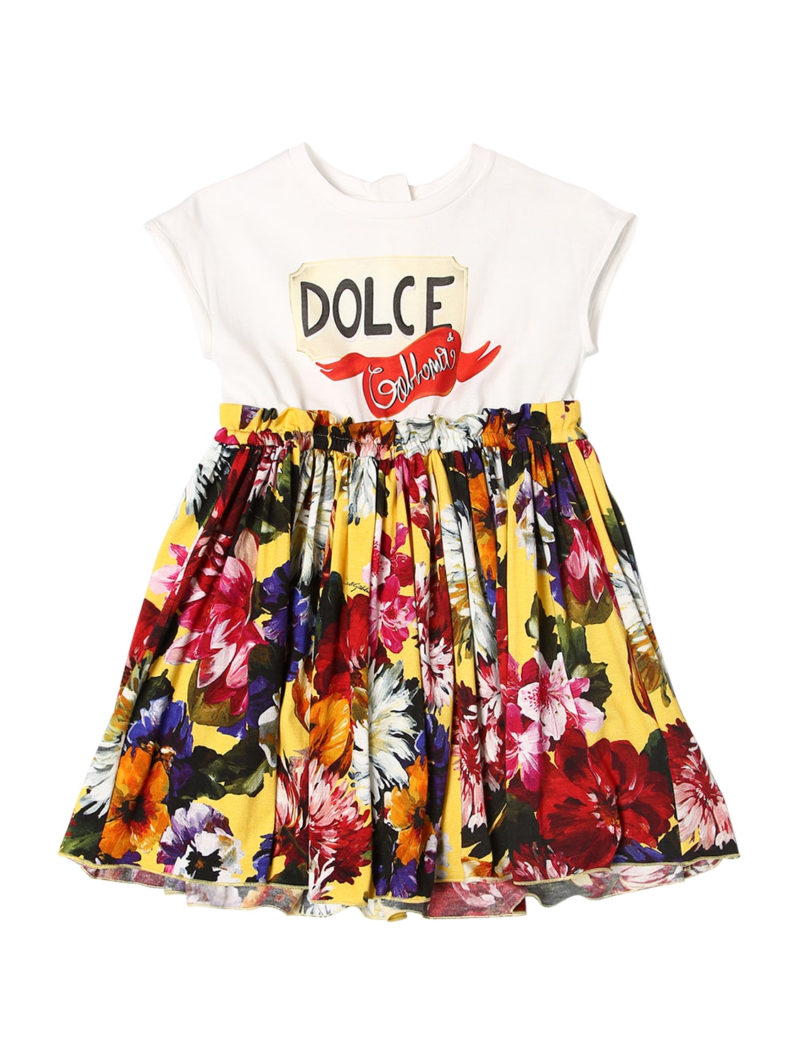 Dolce & Gabbana Kids' Printed Cotton Jersey & Modal Dress In White