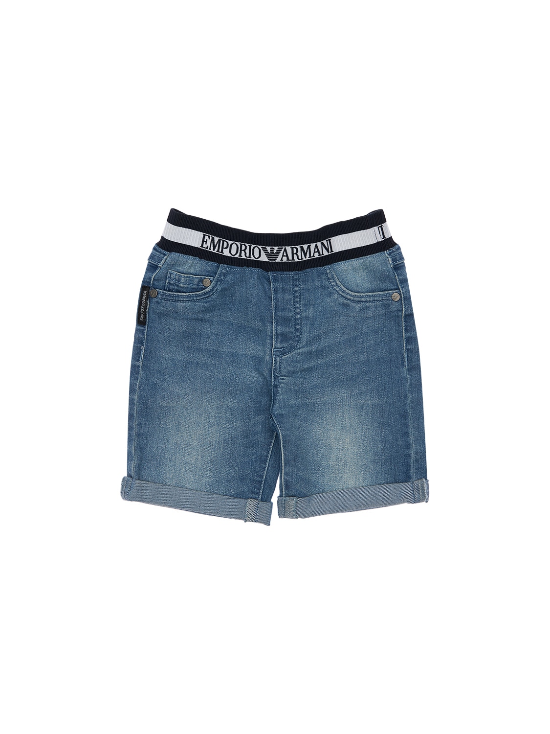 EMPORIO ARMANI STRETCH COTTON DENIM SHORTS,71I8Z0020-MDK0MG2