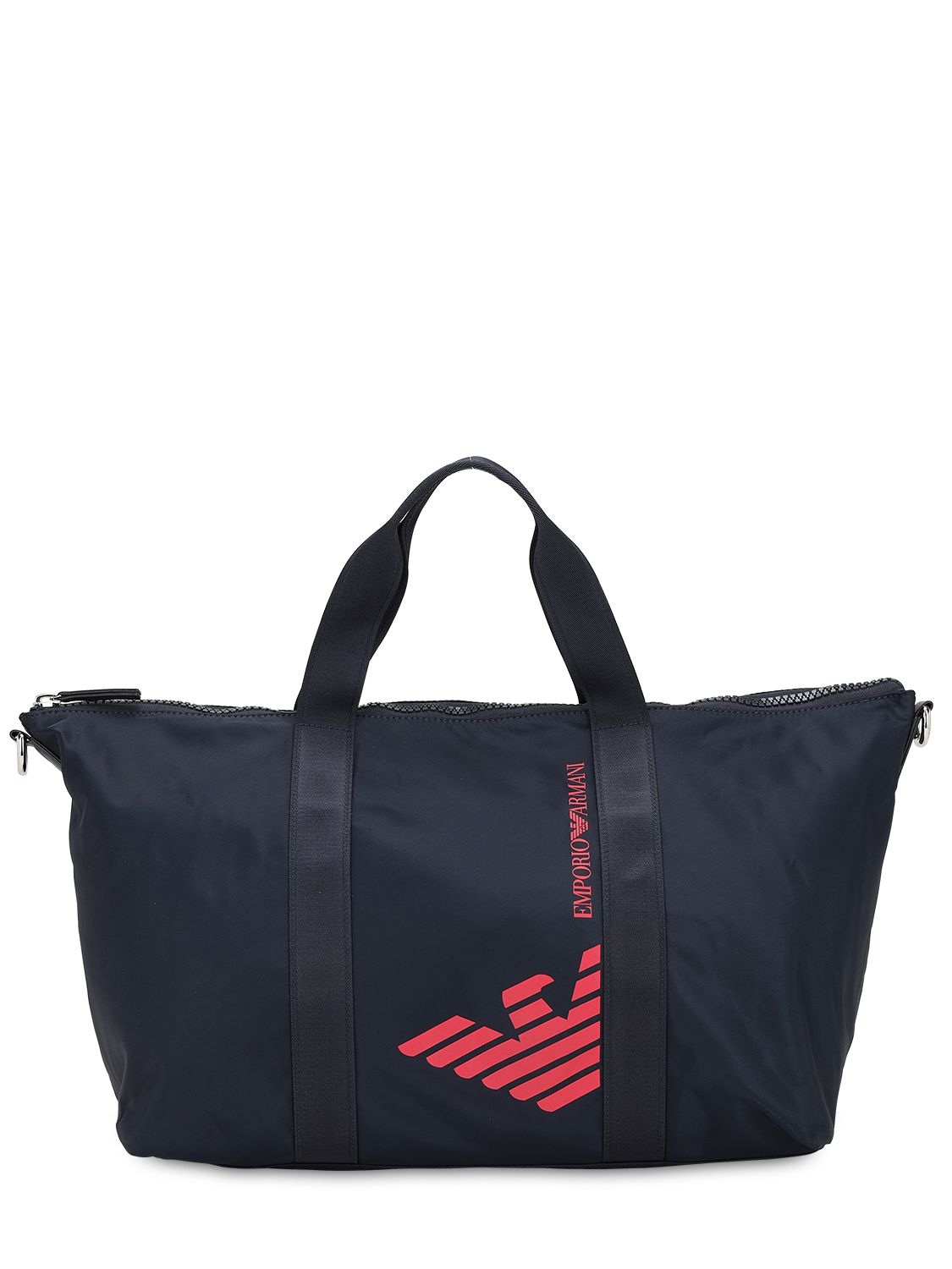 Emporio Armani Kids' Logo Print Nylon Beach Bag In Navy