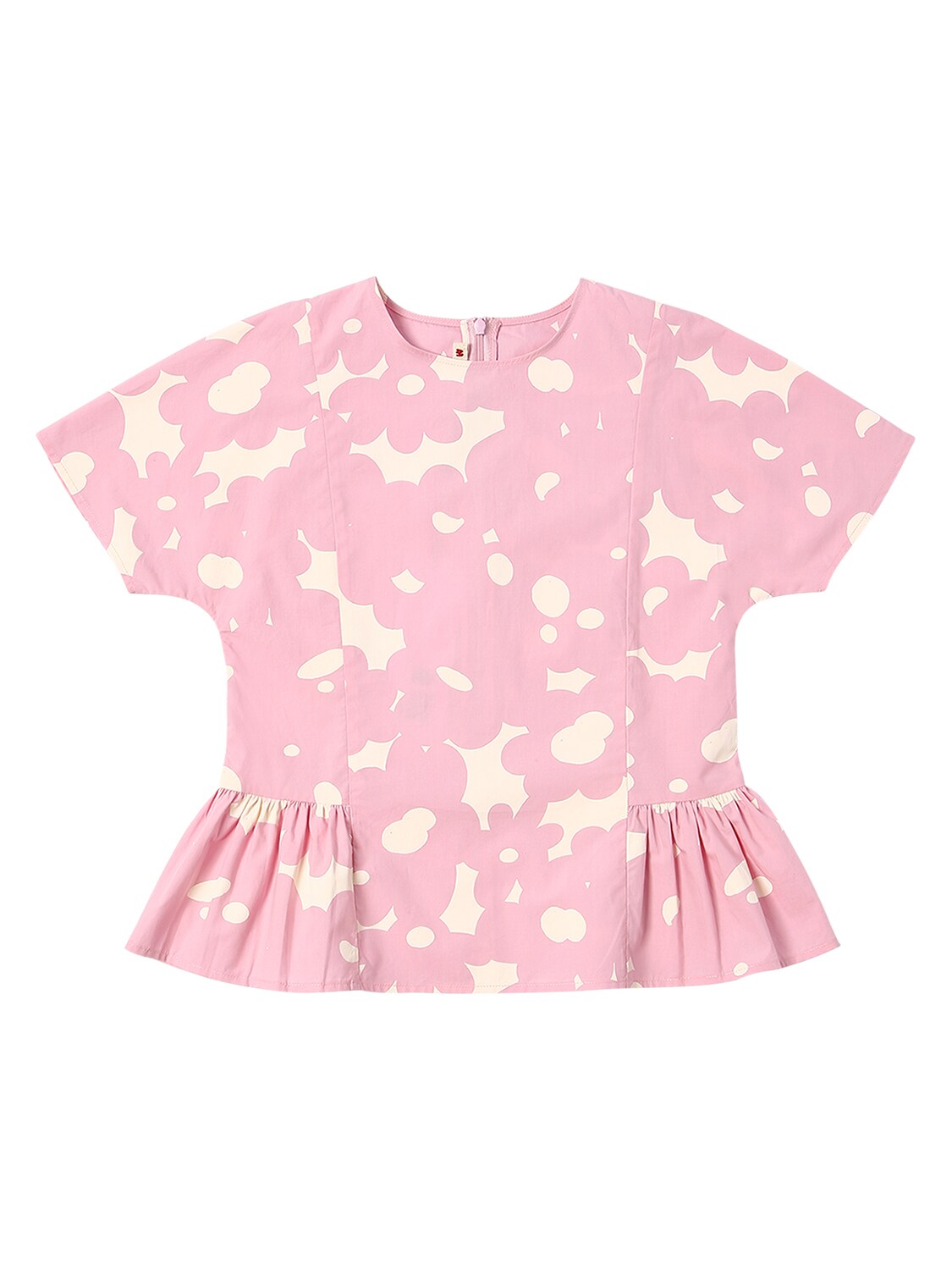 Marni Junior Kids' Flower Print Cotton Poplin Shirt In Pink