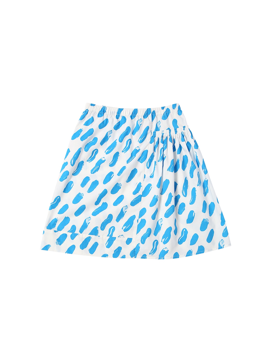Marni Junior Kids' Printed Cotton Poplin Skirt In White,blue