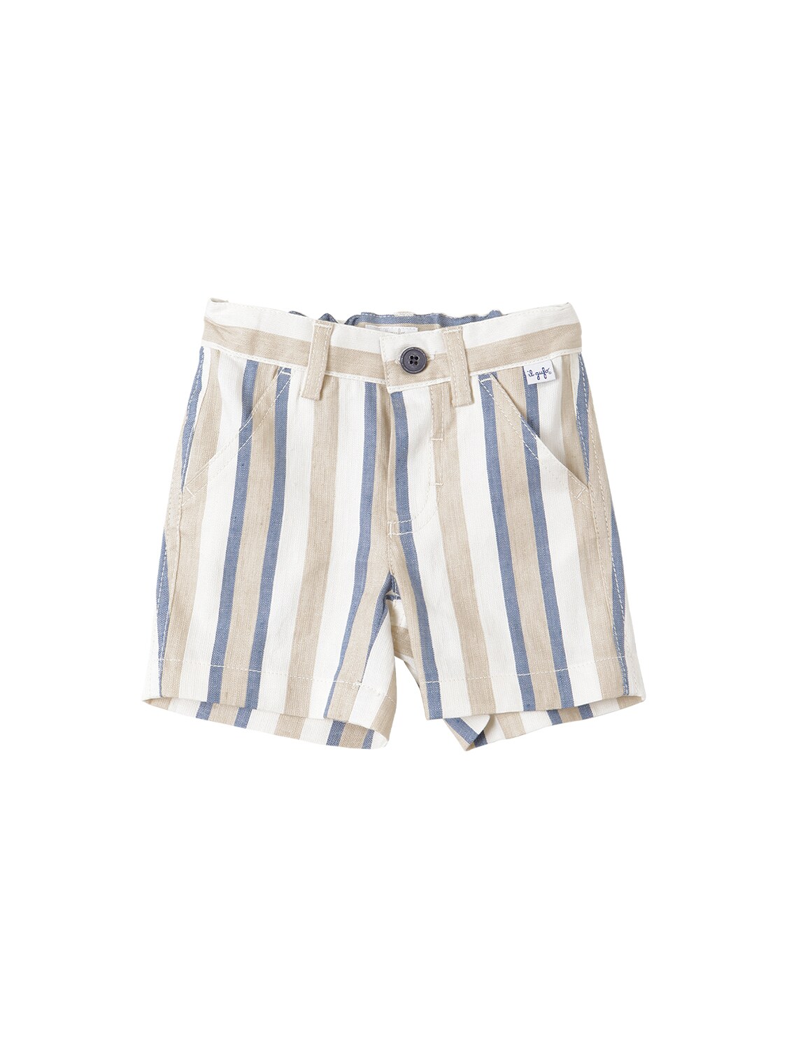 IL GUFO STRIPED LINEN & COTTON BLEND SHORTS,71I8ZC034-NDG00