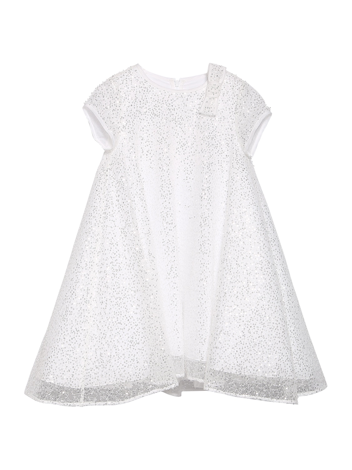 Simonetta Kids' Sequins Party Dress In White